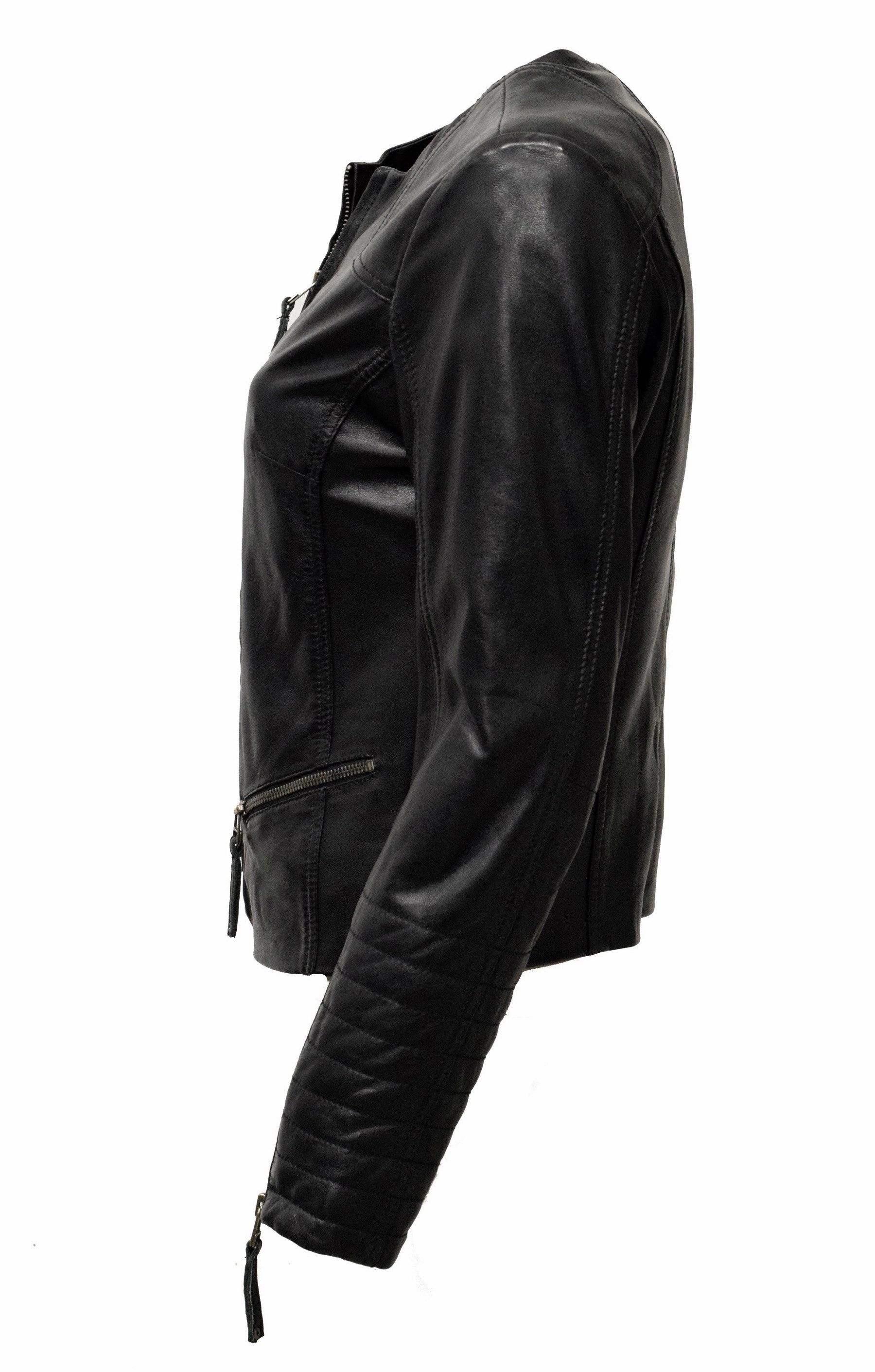 Zimmert Leather Lederjacke Bini washed Lammnappa, Knautschig, Cognac, Braun günstig online kaufen