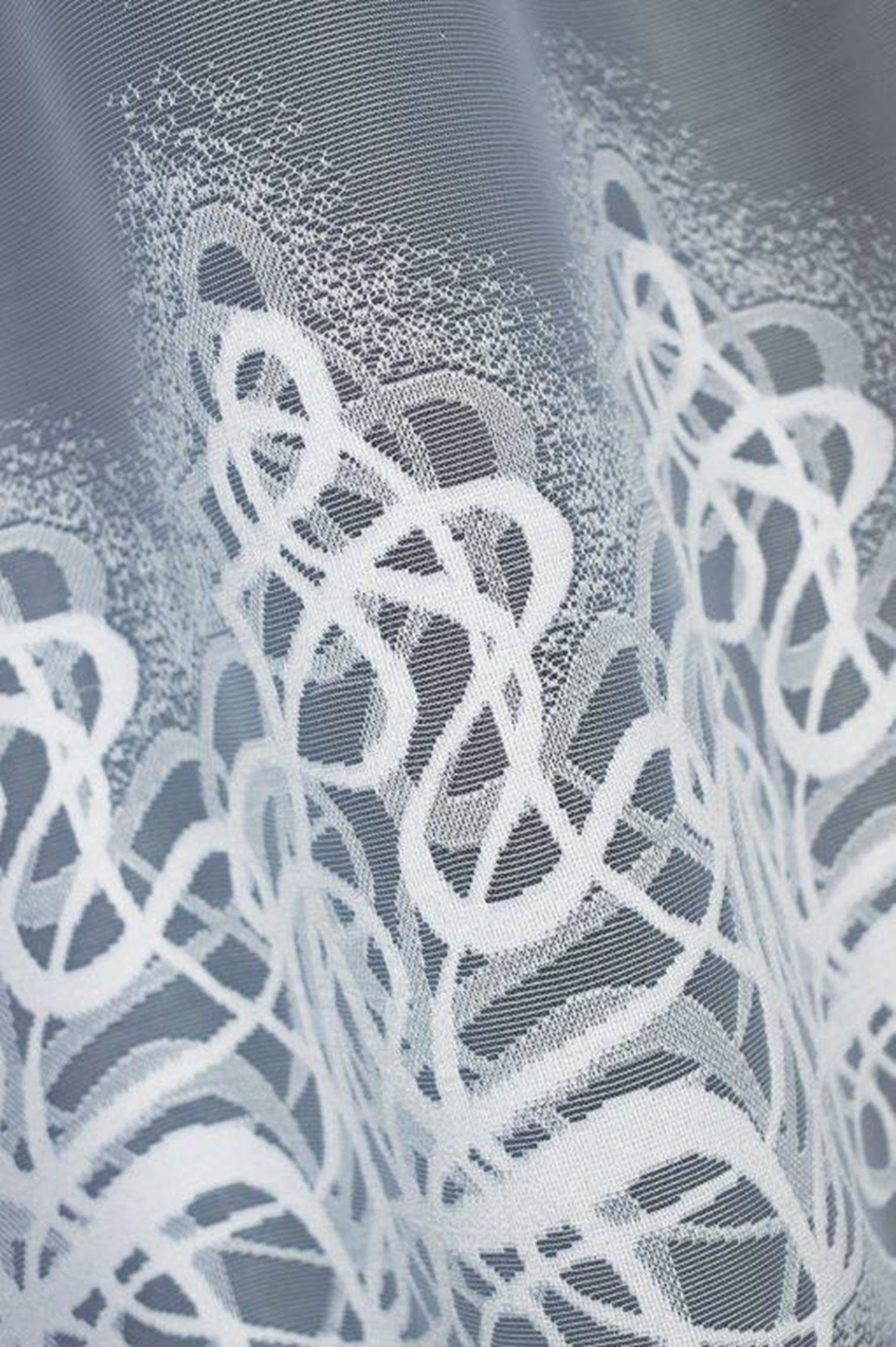 QBTEXTIL Gardine 35364 Weiß halbtransparent Jacquard-Stoff, günstig online kaufen