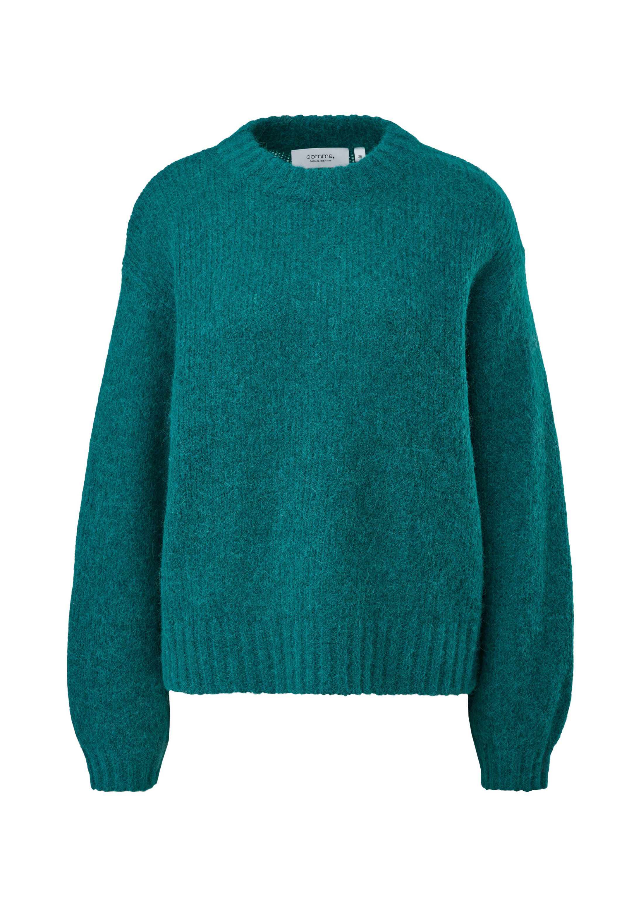 comma Longpullover Strickpullover Strickpullover aus Alpakamix