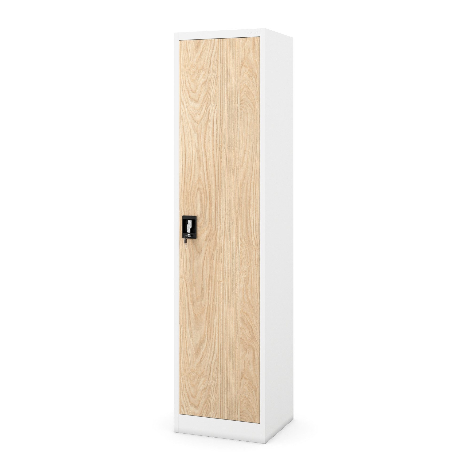 Jan Nowak Aktenschrank Metall Büroschrank abschließbar 45 cm ALEX 4 Böden Stahl schmal (Stahl 0,6 mm Wandmontage möglich PZH-zertifiziert 185 cm) Aktenschrank Schloss 2 Schlüssel platzsparend 9 Farben robust