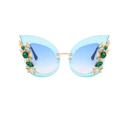 yozhiqu Sonnenbrille Europa und die Vereinigten, mit Diamanten besetzte Mode Sonnenbrillen Sonnenbrille, modische Sonnenbrille mit großem Rahmen, UV-Schutz