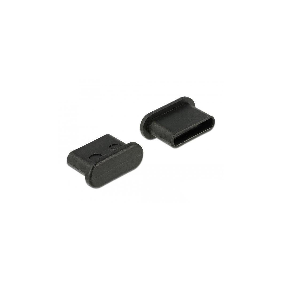 Delock Kabelverbinder-Sortiment Staubschutz für USB Type-C™ Buchse ohne Griff 10 Stück schwarz