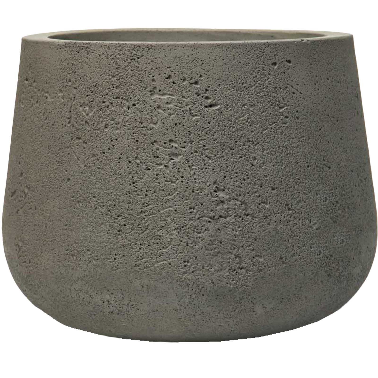 VIVANNO Blumentopf Fiberglas GIRAR Rund - Vesuvgrau Beton-Design (1 St), 36x27 cm