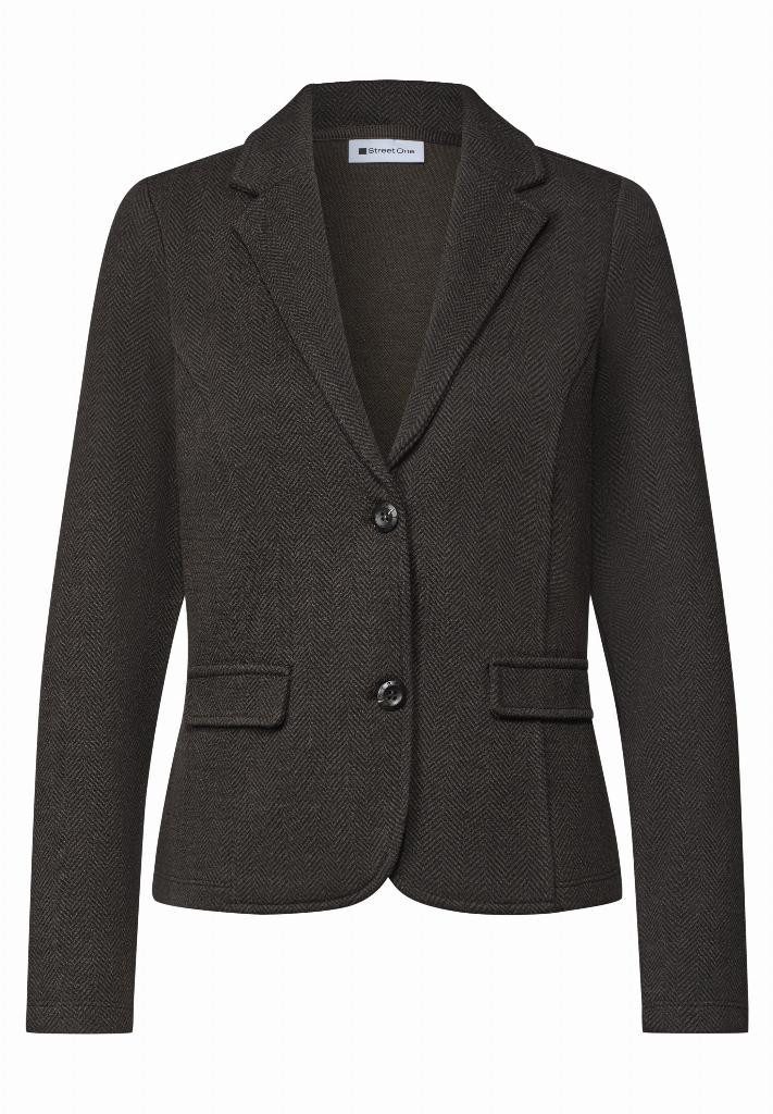 STREET ONE Jackenblazer Basic Blazer mit Reverskragen und Dessin