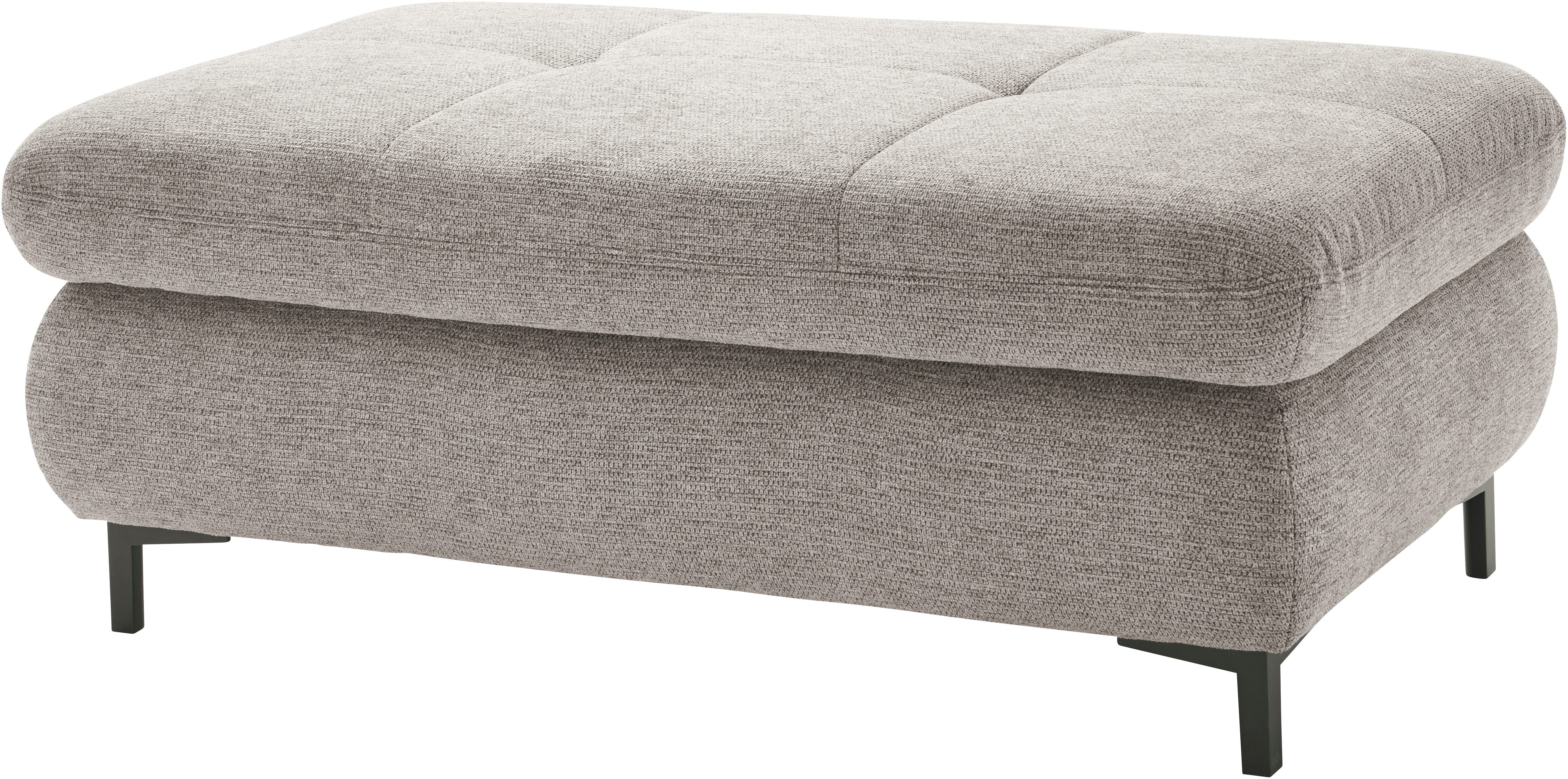 set one by Musterring Hocker SO 3400, Metallfuß schwarz, verschiedene Farben, Breite 129 x Tiefe 64 cm