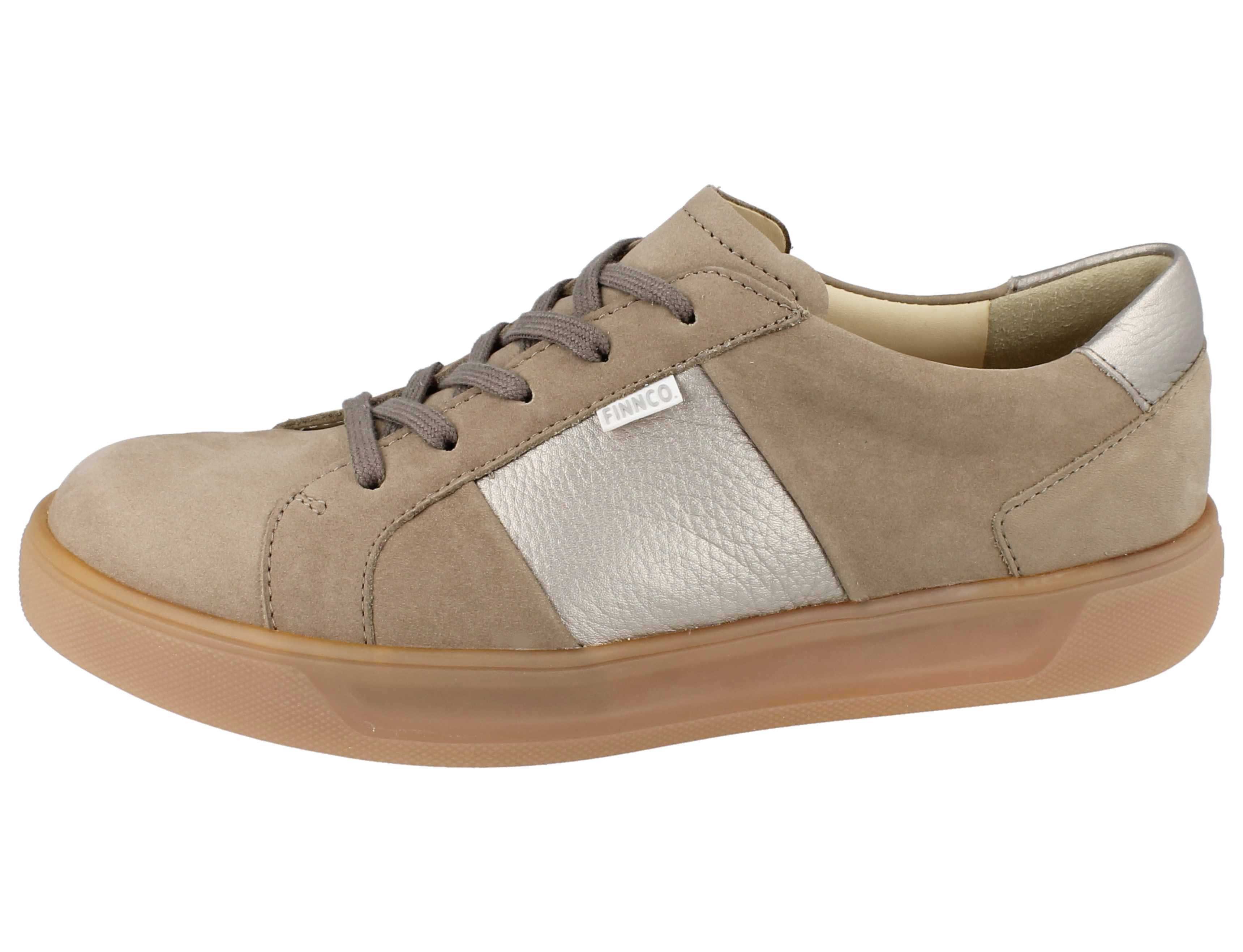 Finn Comfort FINN COMFORT Malita Damen Sneaker beige Nubukleder - Größe: UK 9 Schnürschuh