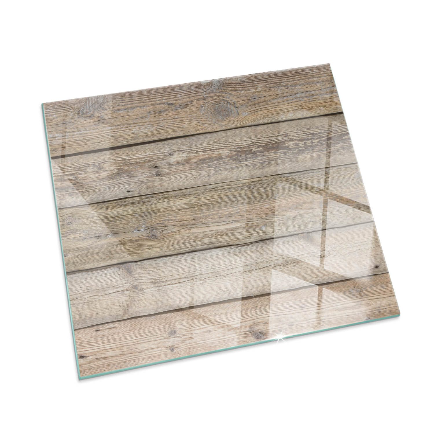 Tulup Bodenschutzplatte Beige Textur von Holzbrettern, Gehärtetem Glas Kaminöfen Schutzplatte