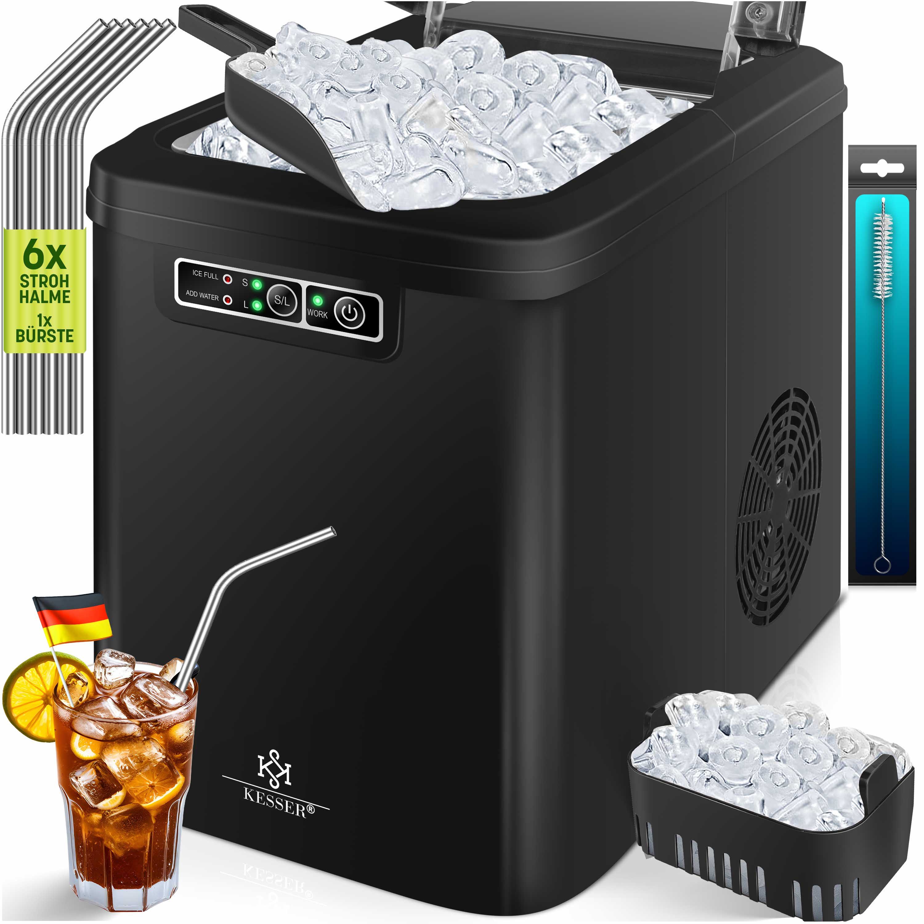 KESSER Eiswürfelmaschine, Eiswürfelbereiter Eiswürfelmaschine Edelstahl Ice Maker