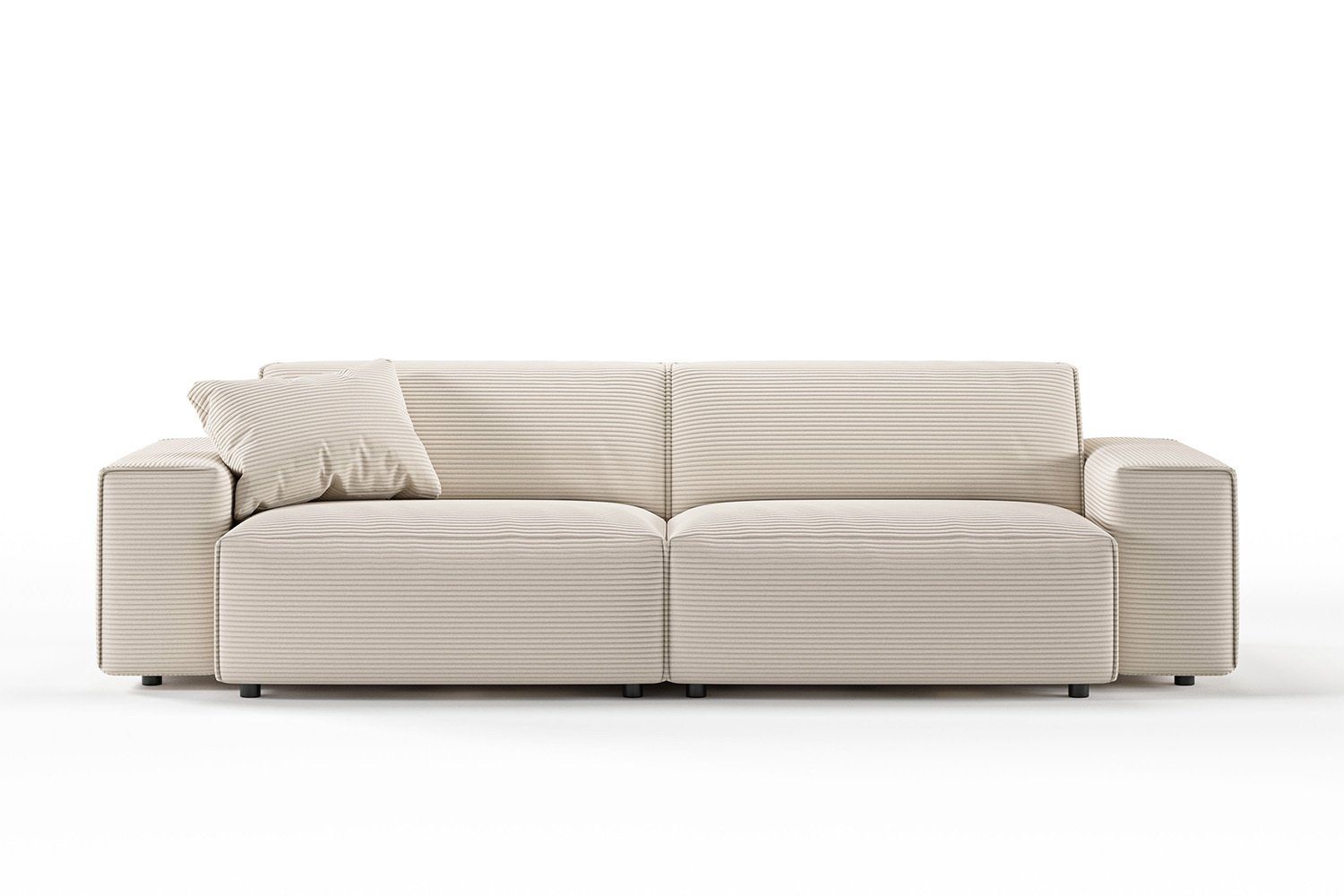 KAWOLA 3-Sitzer RANI, Sofa Cord versch. Farben cremeweiß | cremeweiß
