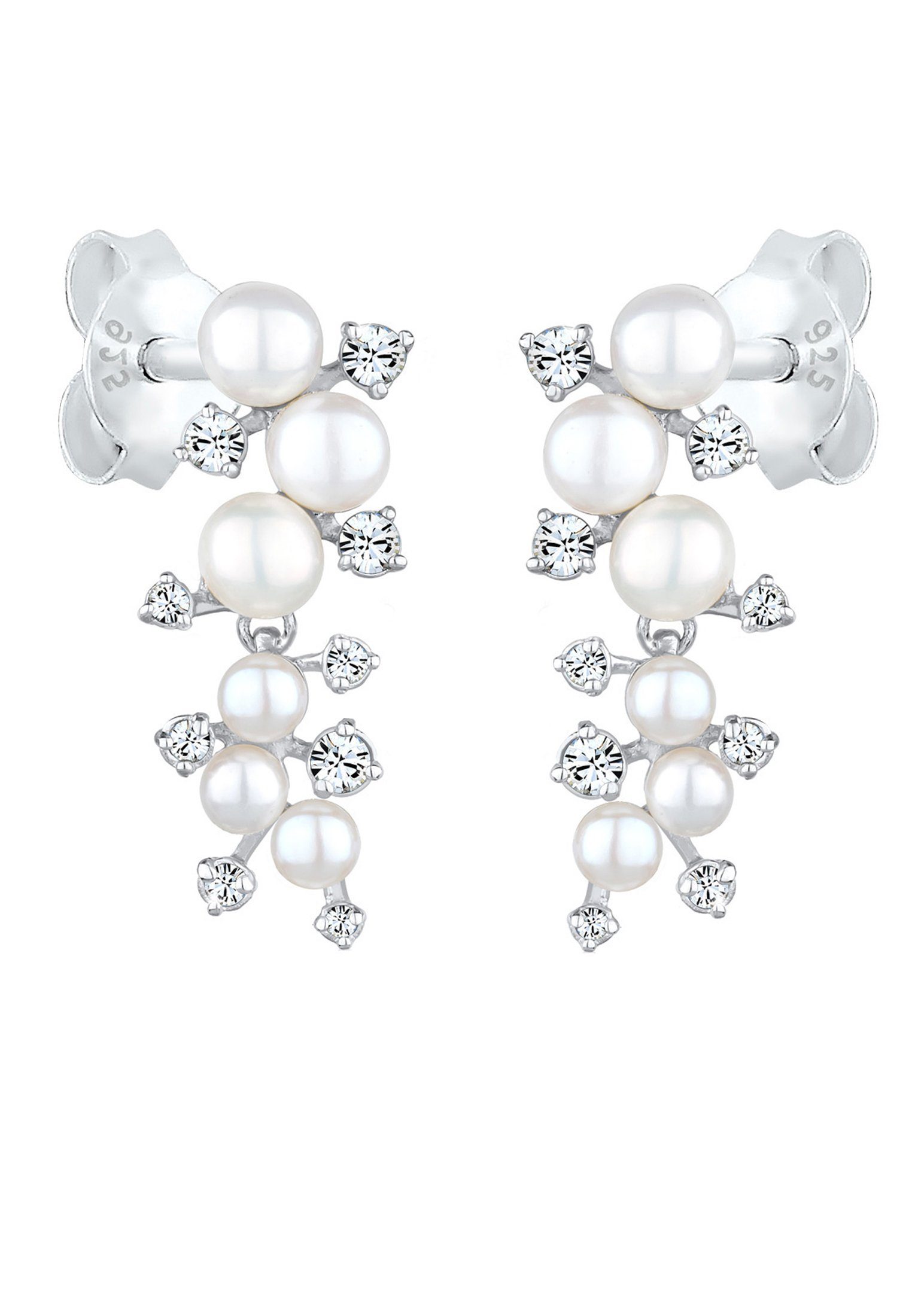 Elli Premium Paar Ohrstecker Glas Kristalle Weiße 925 Sterling Silber günstig online kaufen