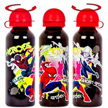 miniHeld Lunchbox Spiderman Lunchset Brotdose Aluminium Trinkflasche für Schule Marvel
