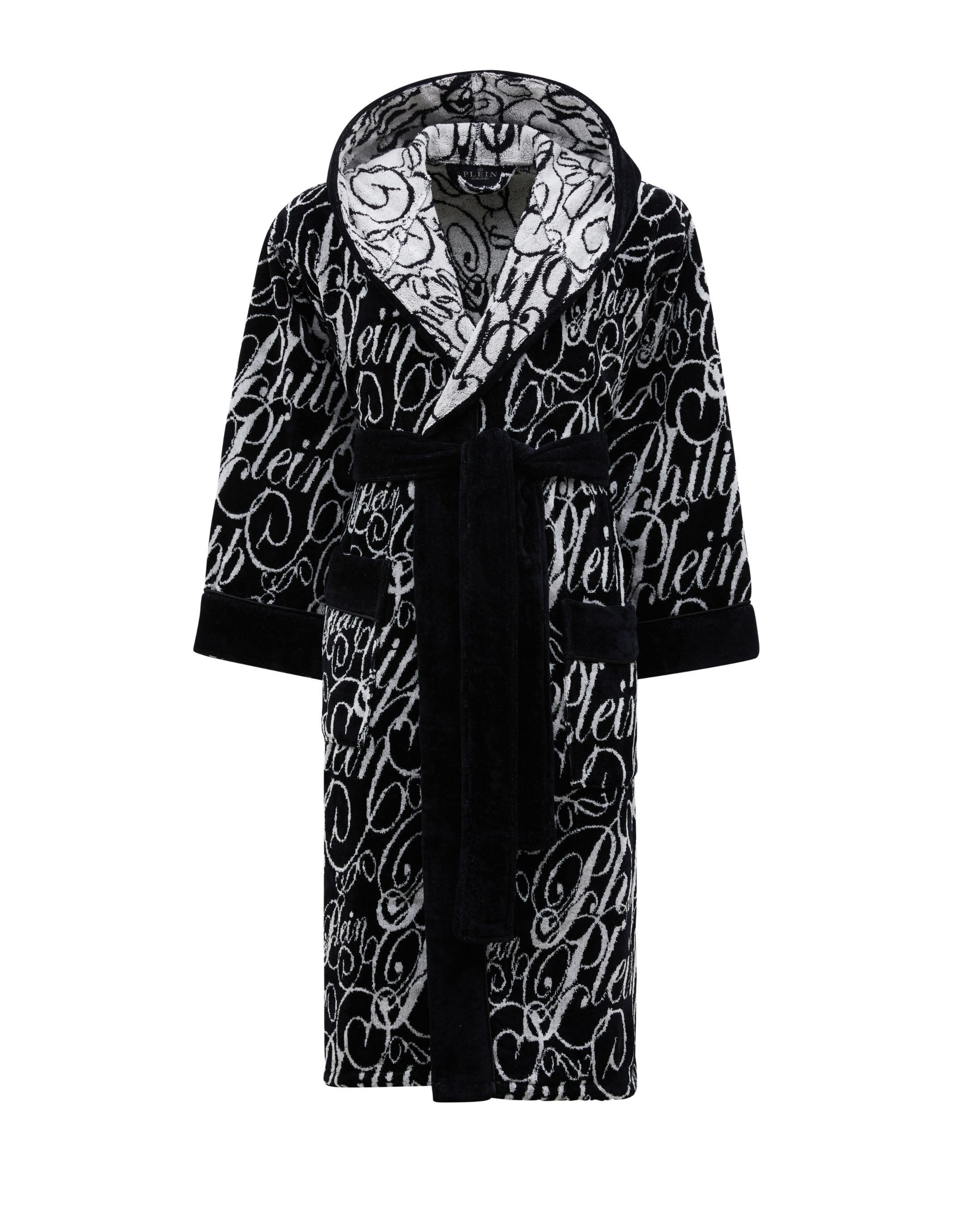 PHILIPP PLEIN Bademantel Hooded Bathrobe Signature günstig online kaufen