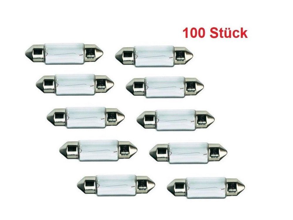 Kummert Business KFZ-Ersatzleuchte 100x Glühlampe C5W Soffitte 36mm 5W 12V Kennzeichenleuchte, C5W, 100 St., Warmweiß