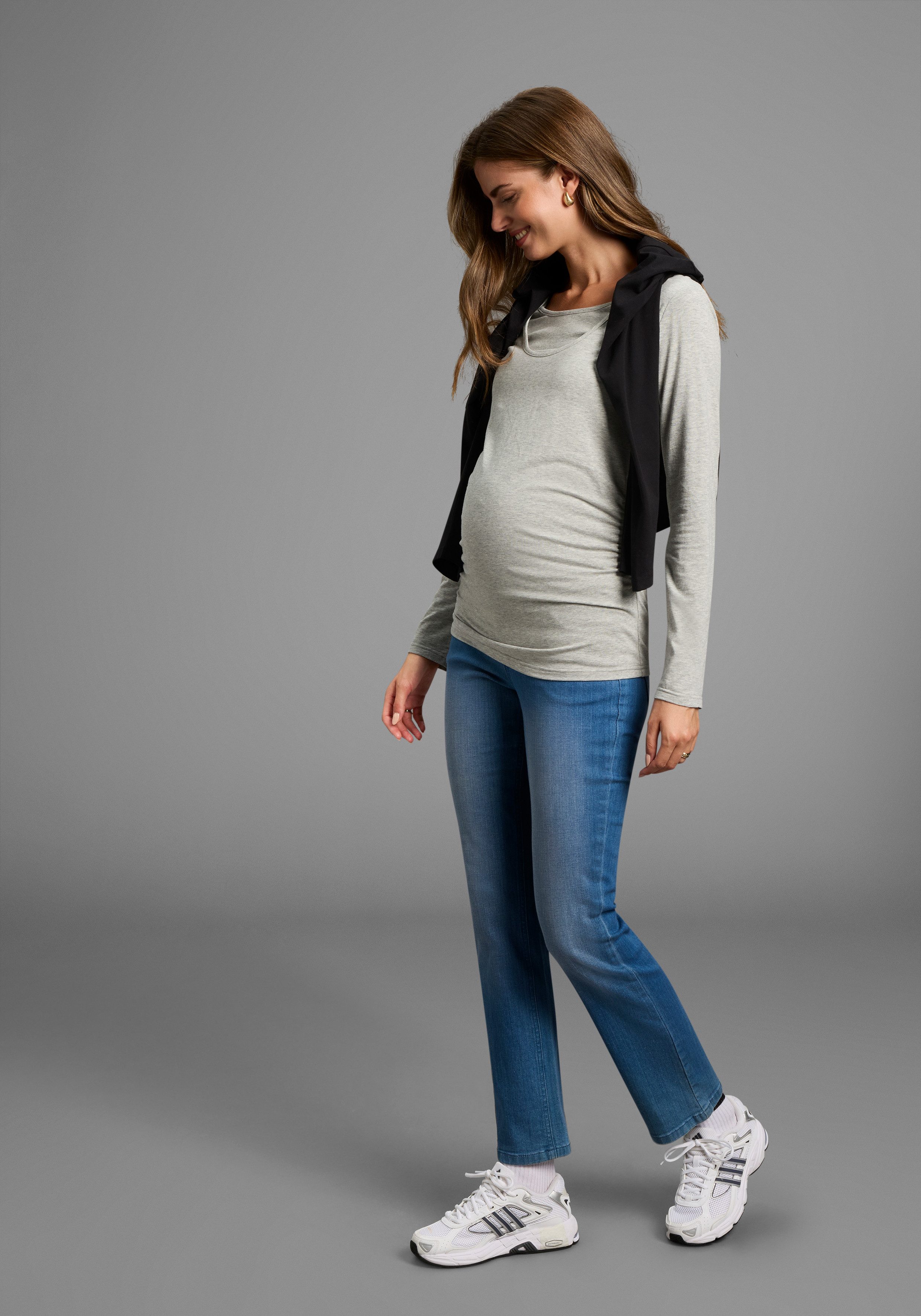 Nine Months Maternity Shirt 2-Pack Nursing Shirts with Practical Neckline (Pack, 2-piece, 2) 2-Pack Maternity Shirt for Pregnancy and Breastfeeding