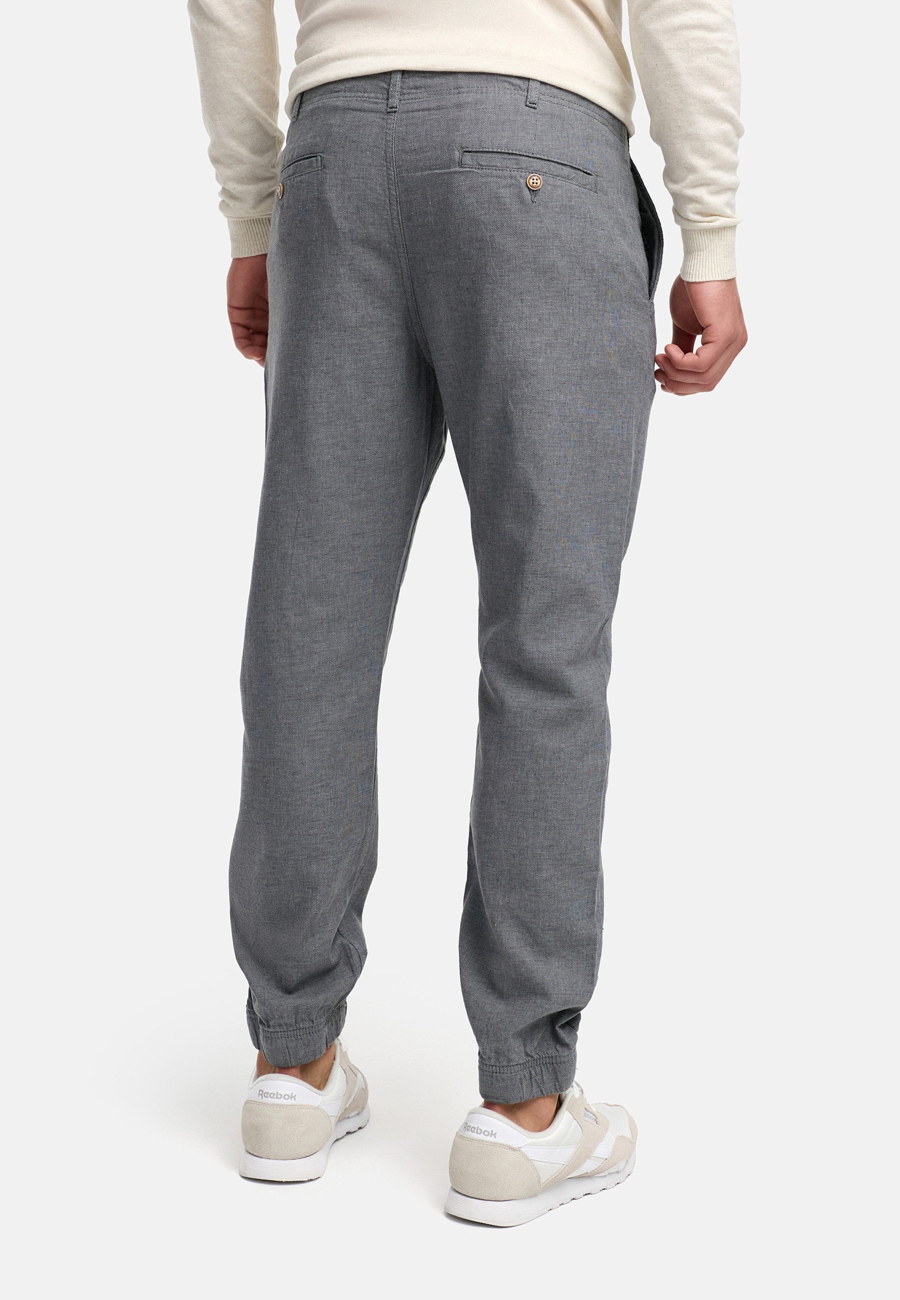 Indicode Leinenhose Herren Blnda Sommerhose Leinen Herrenhose samt dekorativem Gürtel aus Kordeln