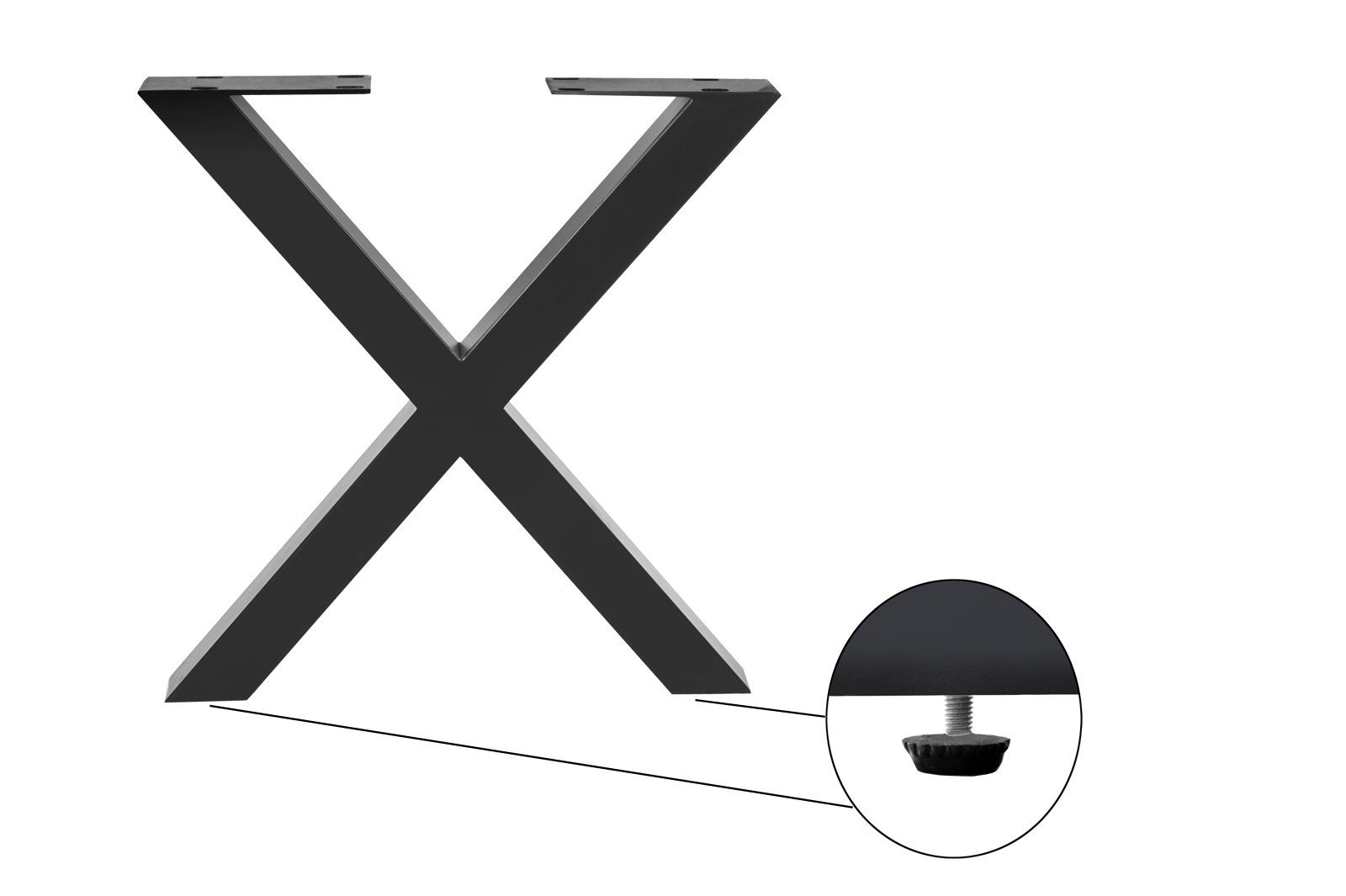 Junado® Baumkantentisch Andi, Akazienholz, aus Kante, in Metall X-Gestell Schweizer schwarz
