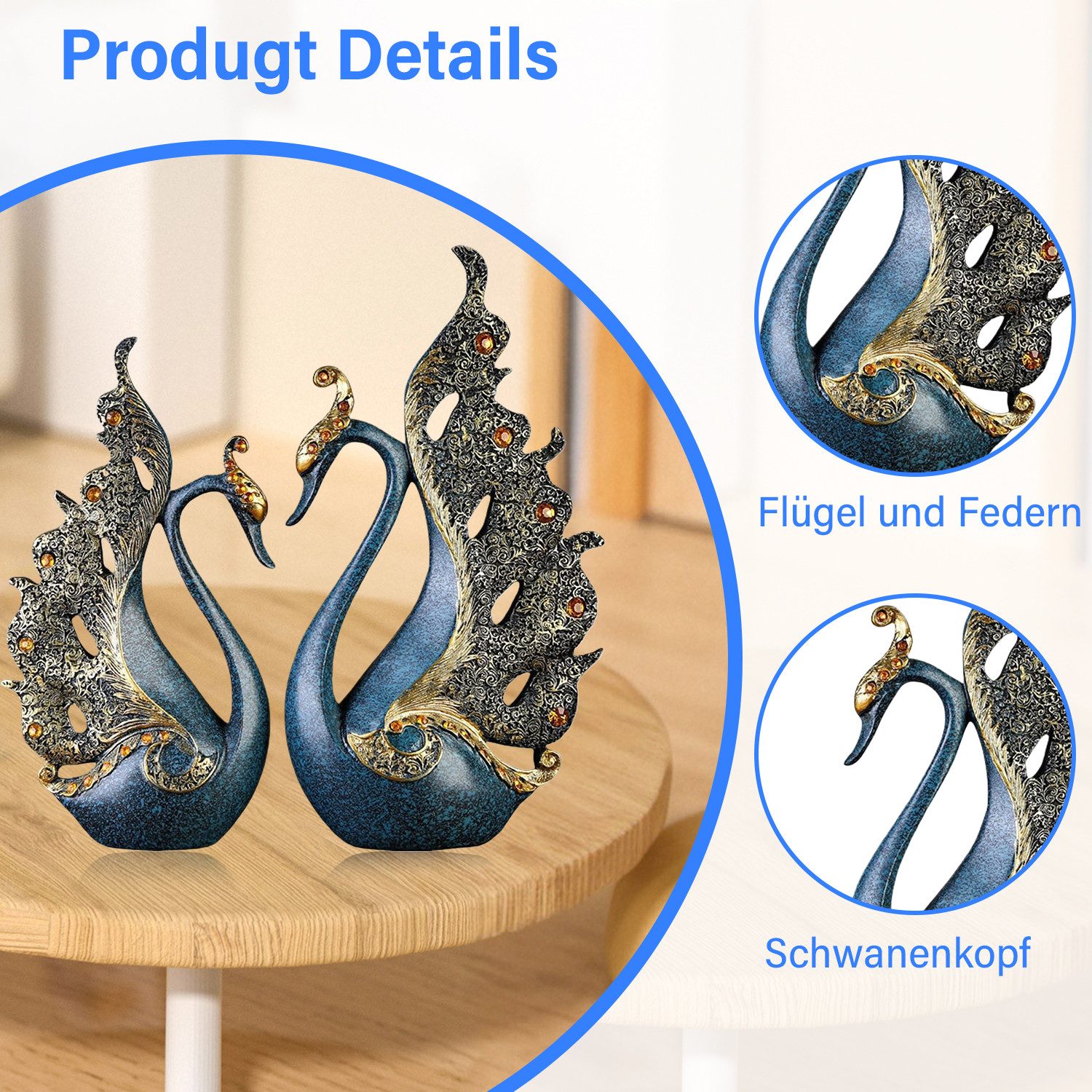 RWEUOQ Dekofigur Kreative Schwan Deko Statue günstig online kaufen