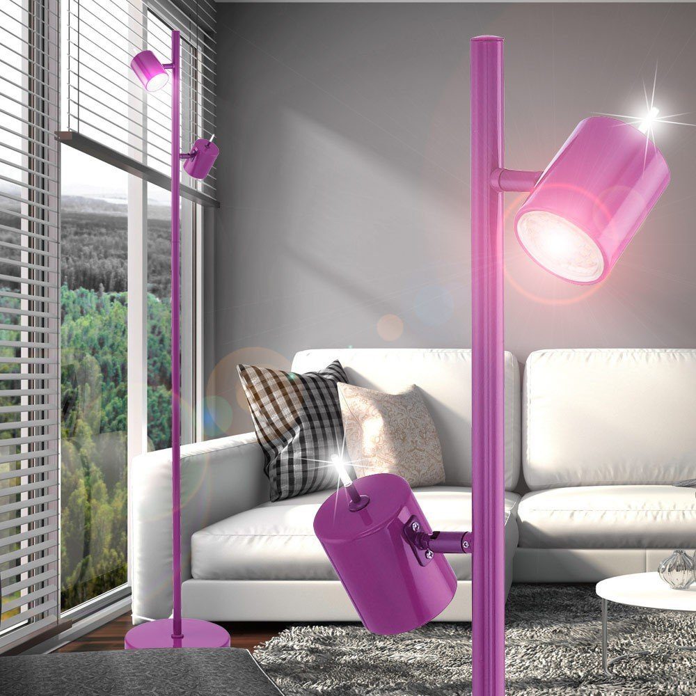 etc-shop LED Stehlampe, Leuchtmittel Set Spot im Fernbedienung Farbwechsel, Warmweiß, inklusive, Lampe Retro Strahler Leuchte Steh Stand