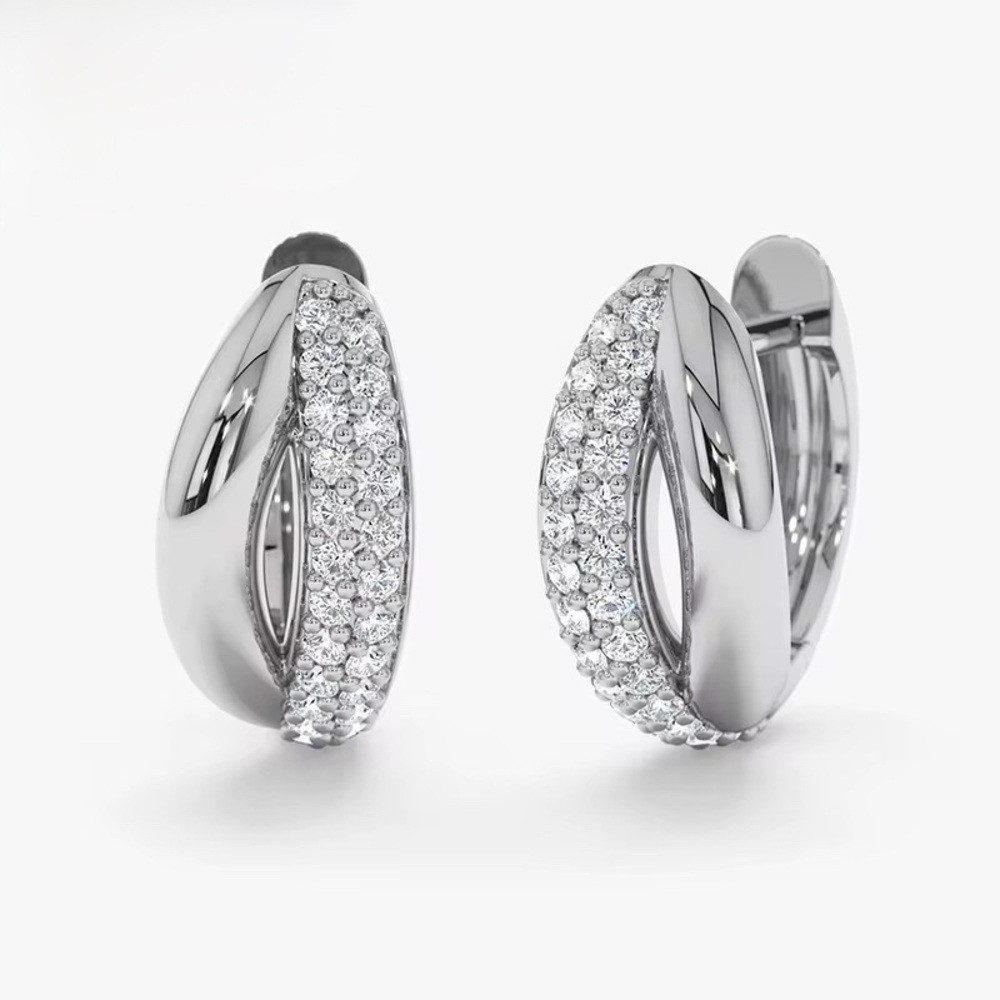 ROUGEMONT Paar Creolen Damen Creolen Ohrringe minimalistisches Design 925 Sterling Silber, 925 Sterling Silber