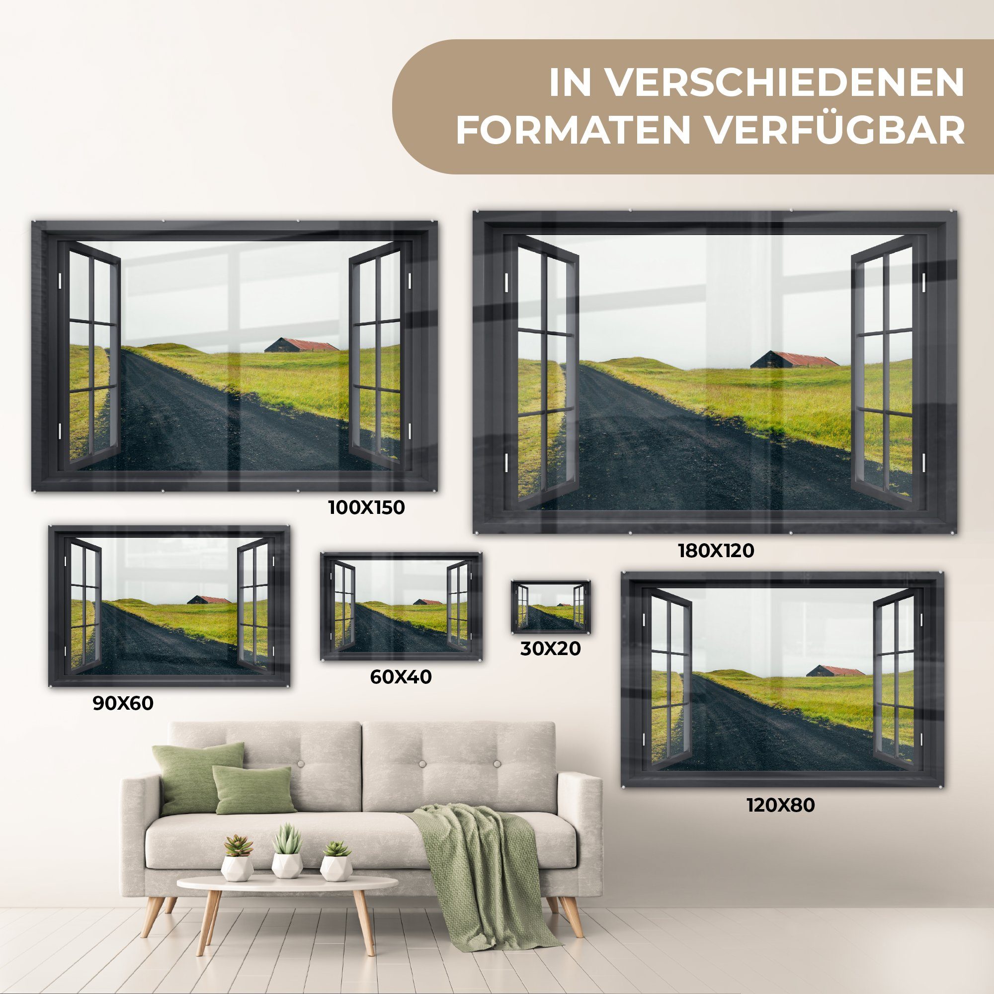 MuchoWow Acrylglasbild Foto - auf Wanddekoration auf Aussicht St), - Bilder Nebel, Glasbilder Natur - Glas Glas Wandbild - (1 