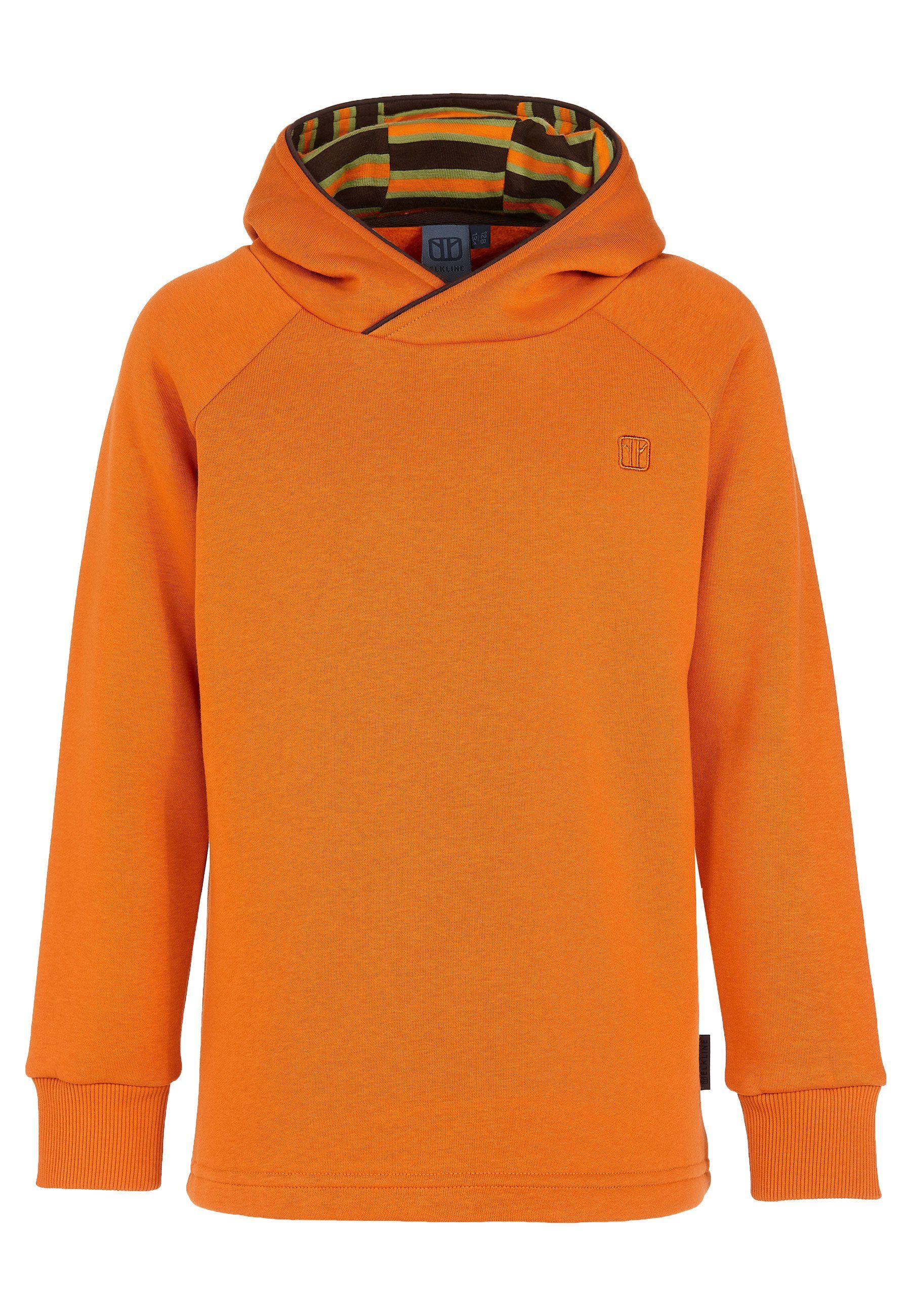 Hoodie Raglanärmel Kinderspiel Elkline gefütterte darkorange und Kapuze