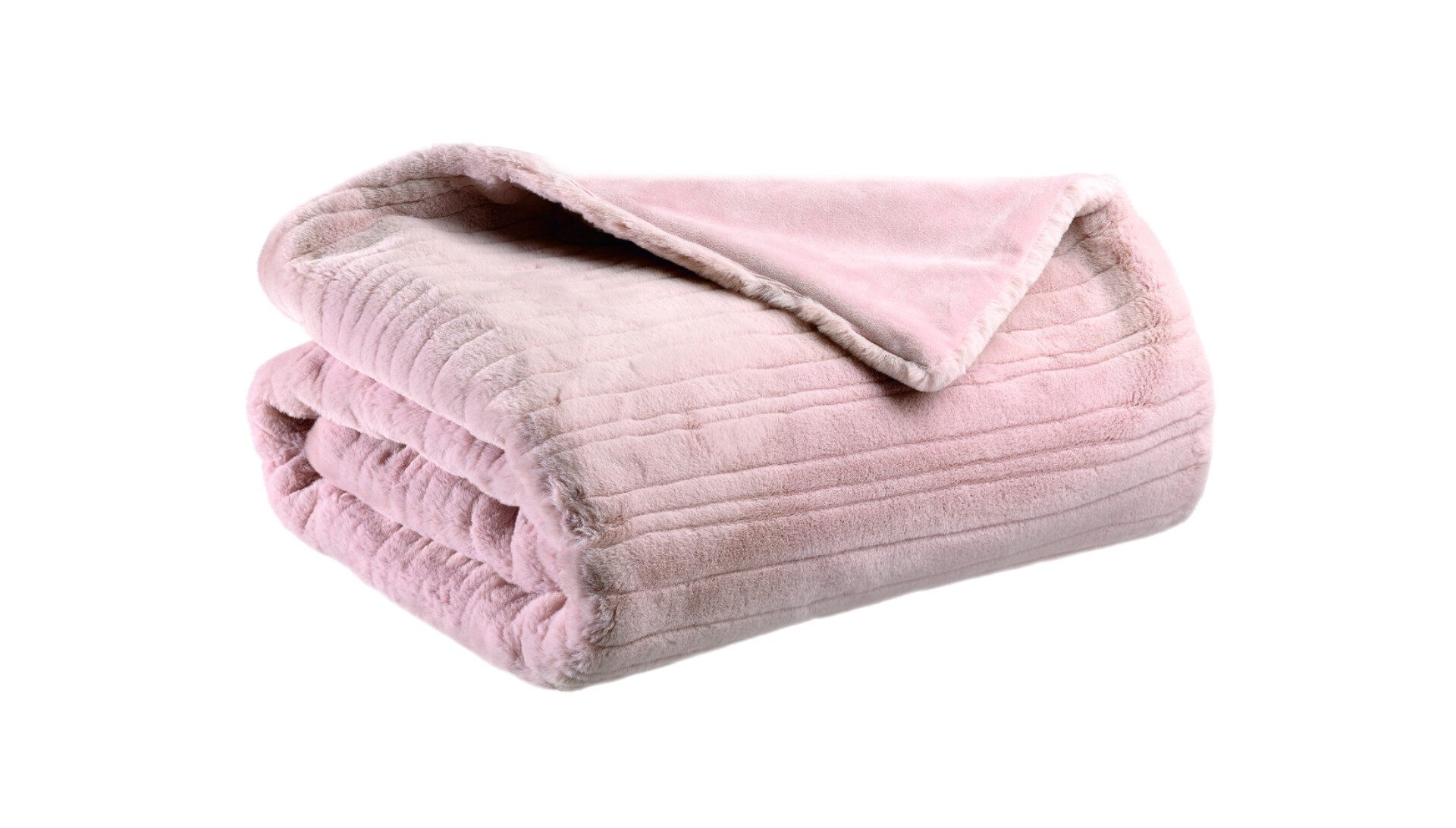 Plaid Kuschelige Wohndecke, 140x180cm, Vivaraise, Kunstfell, Streifen-Optik