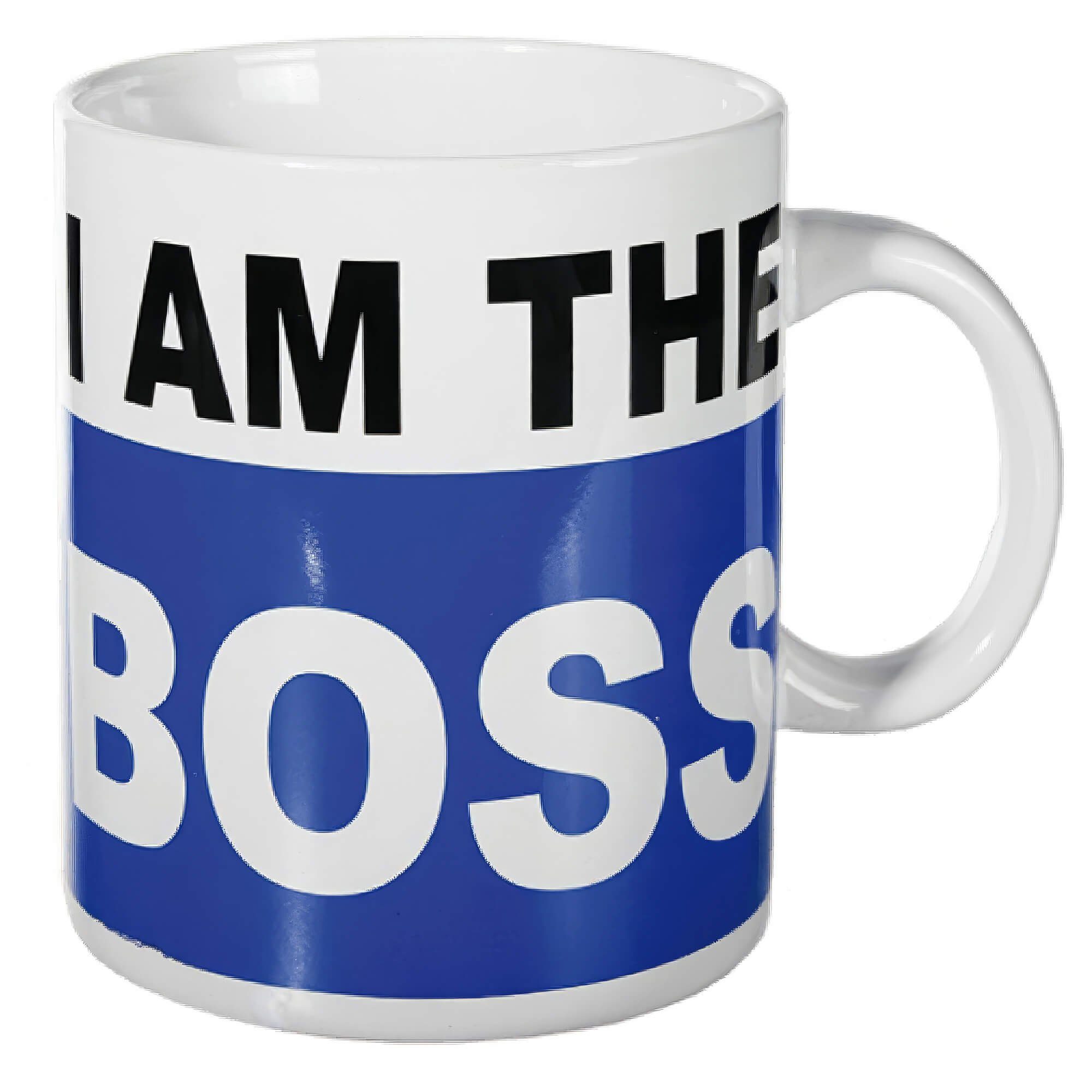 Out of the Blue Tasse XL-Tasse i am the boss Kaffeebecher Kaffeetasse Jumbotasse, Keramik