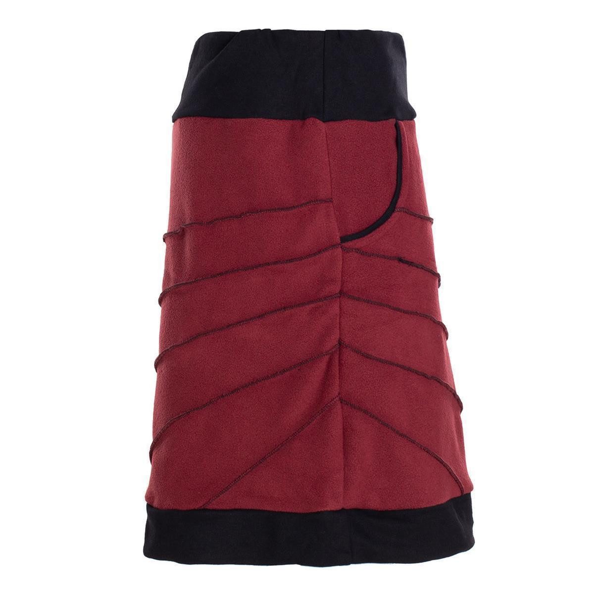 Vishes Minirock Thermorock warmer Damen Winterrock kurz Minirock aus ECO-Fleece Hippie, Goa, Retro Style