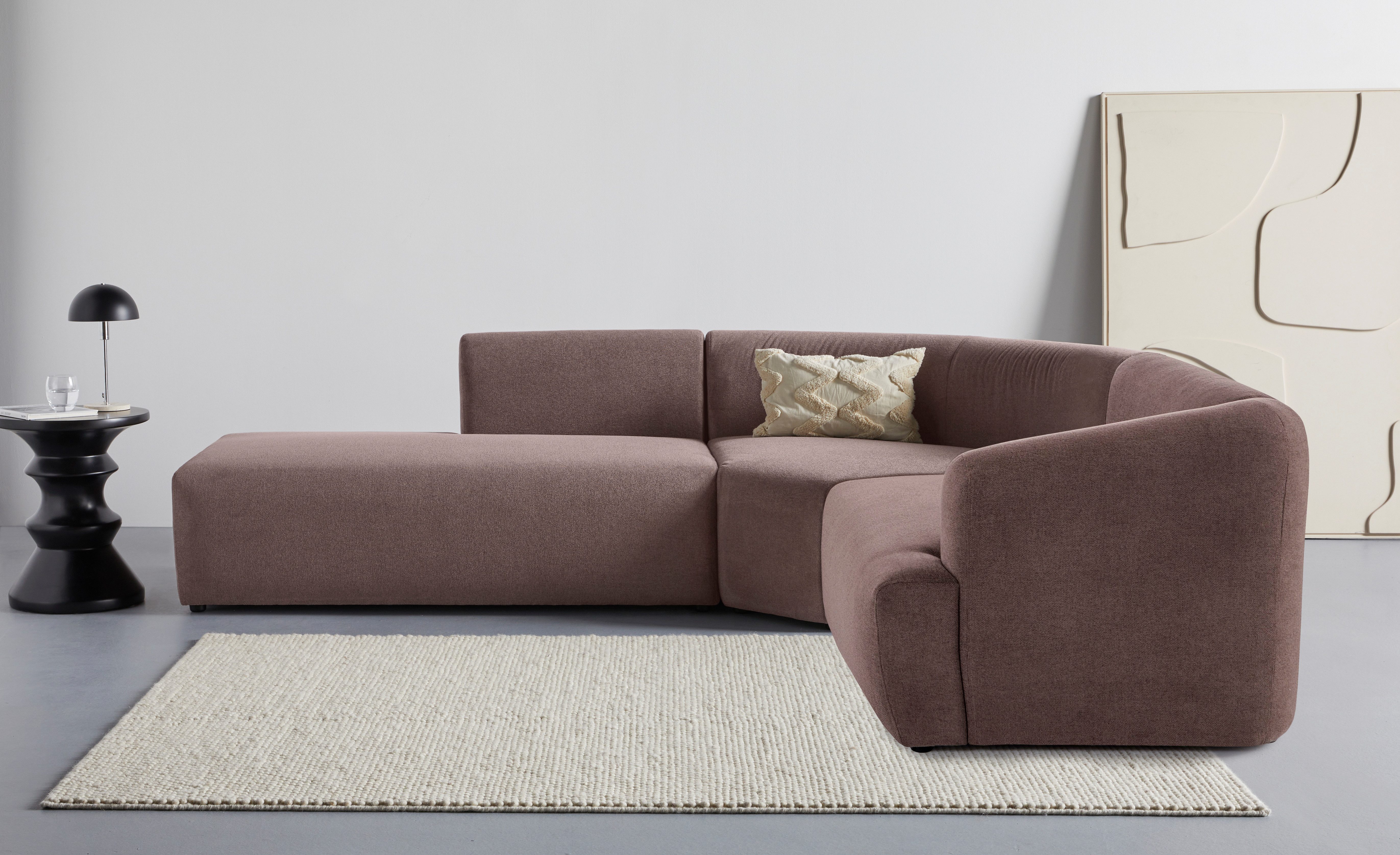 Ecksofa LYZA L-Form links/rechts, Modularsofa, Maße B/T/H: 211/267/74 cm