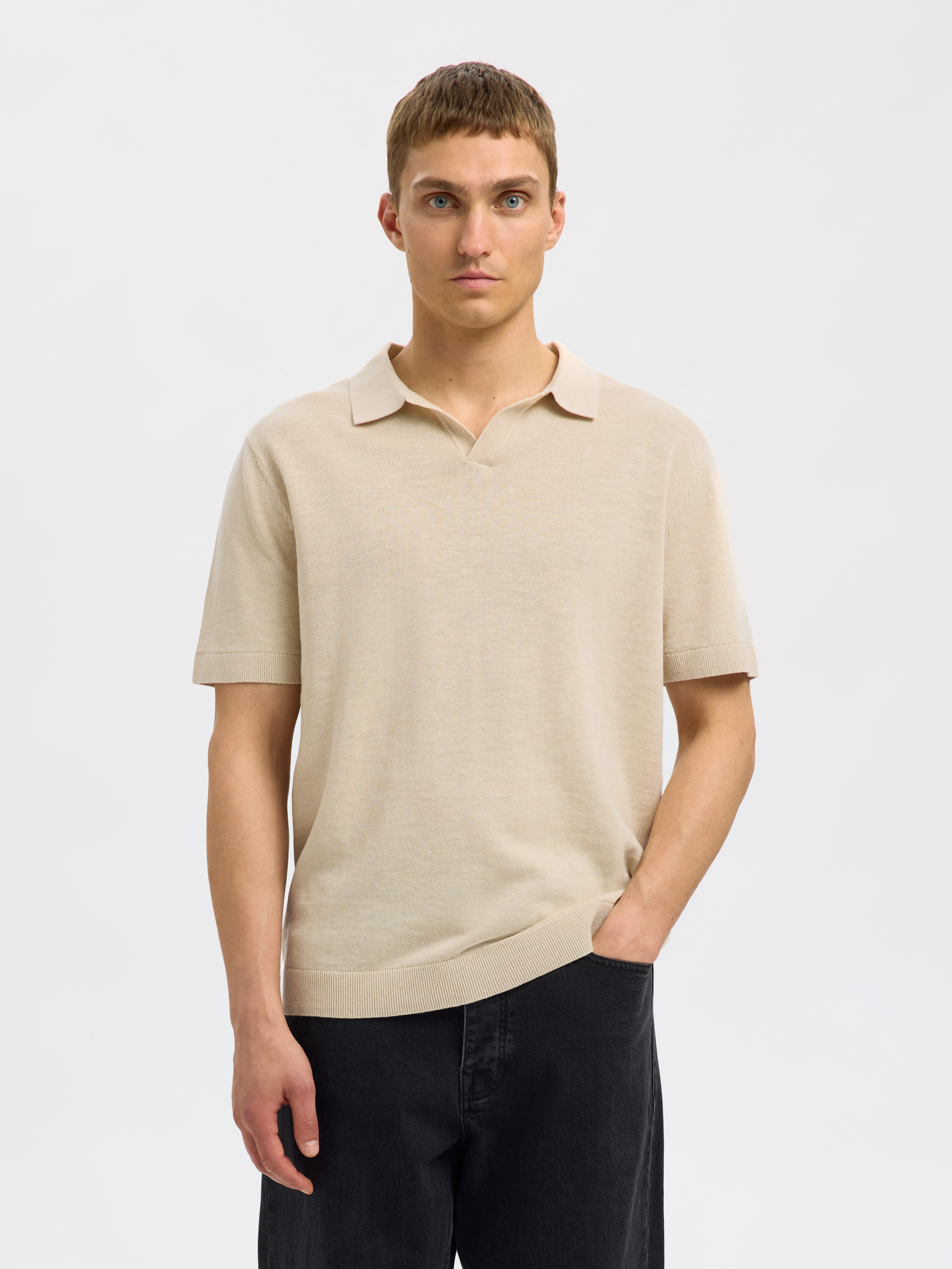 SELECTED HOMME Poloshirt SLHMATTIS SS KNIT SUN OPEN POLO NOOS günstig online kaufen