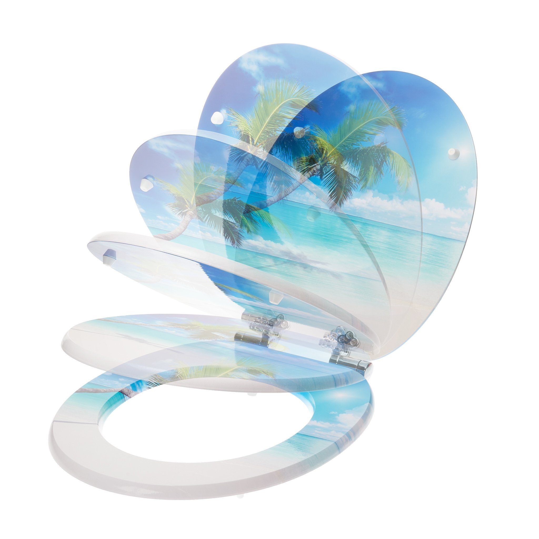 BONETTI WC-Sitz WC-Sitz aus Holz mit Absenkautomatik und modernen Design-Druck, MDF, Holzkern, schöne Motive, leichte Montage, pflegeleicht