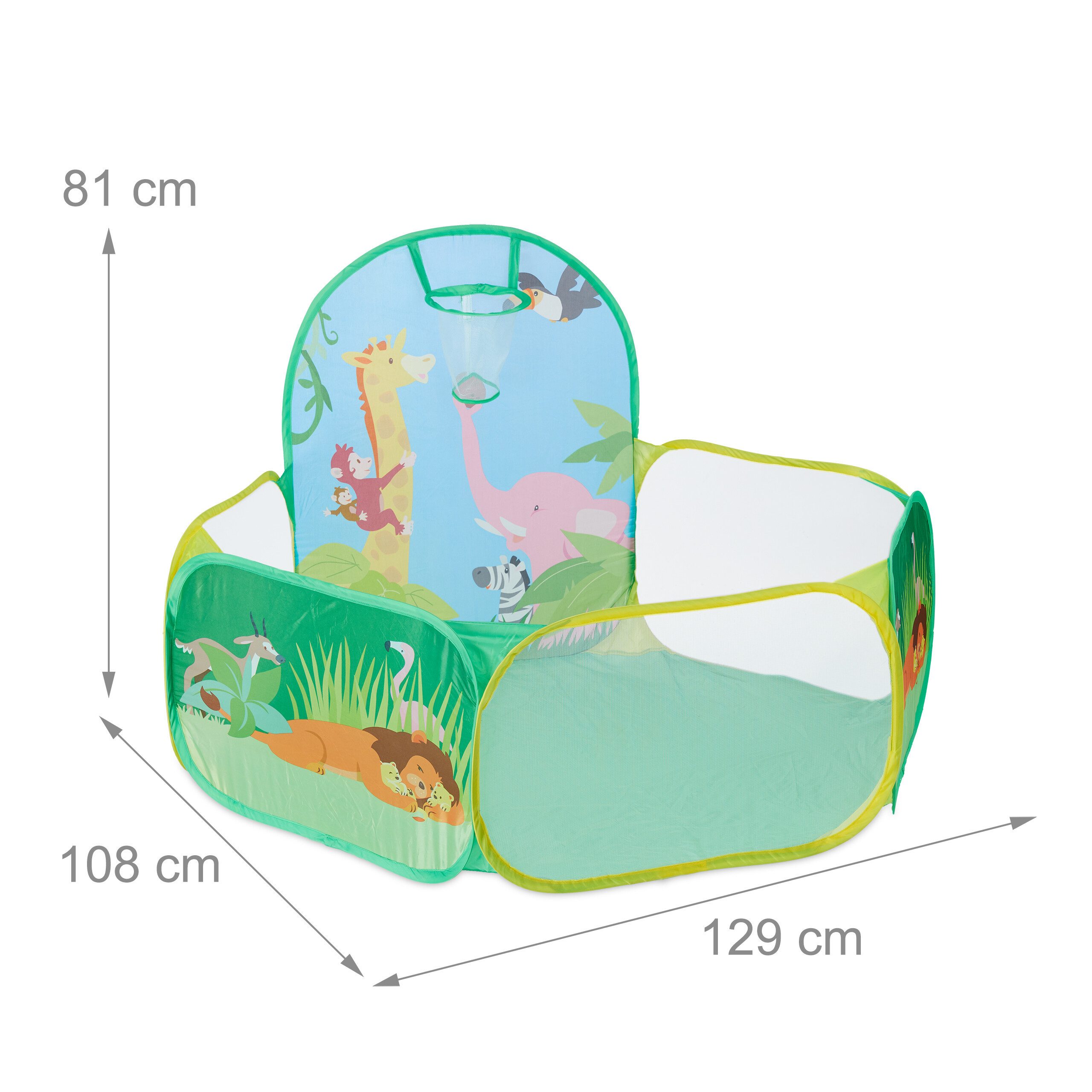 relaxdays Bällebad mit Basketballkorb