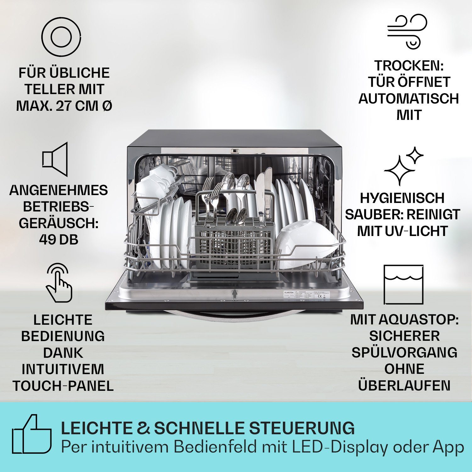 Klarstein Standgeschirrspüler 10041827, 7 l