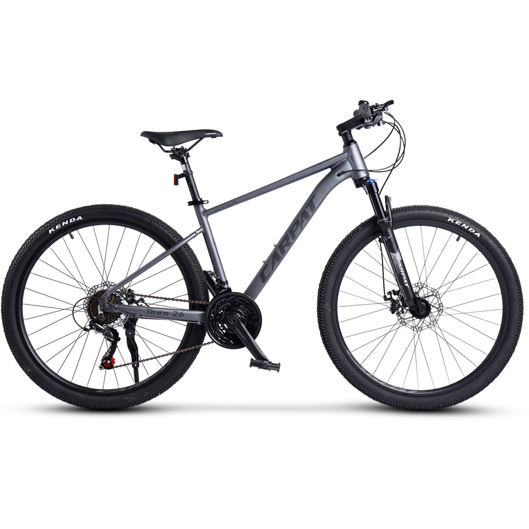 CARPAT SPORT Mountainbike 24 26 27.5 Zoll Fahrrad für Herren Damen, Mädchen und Jungen, 21 Gang Shimano Tourney Schaltwerk, Kettenschaltung, Aluminium Rahmen, Jugendfahrrad MTB Hardtail Fahrrad