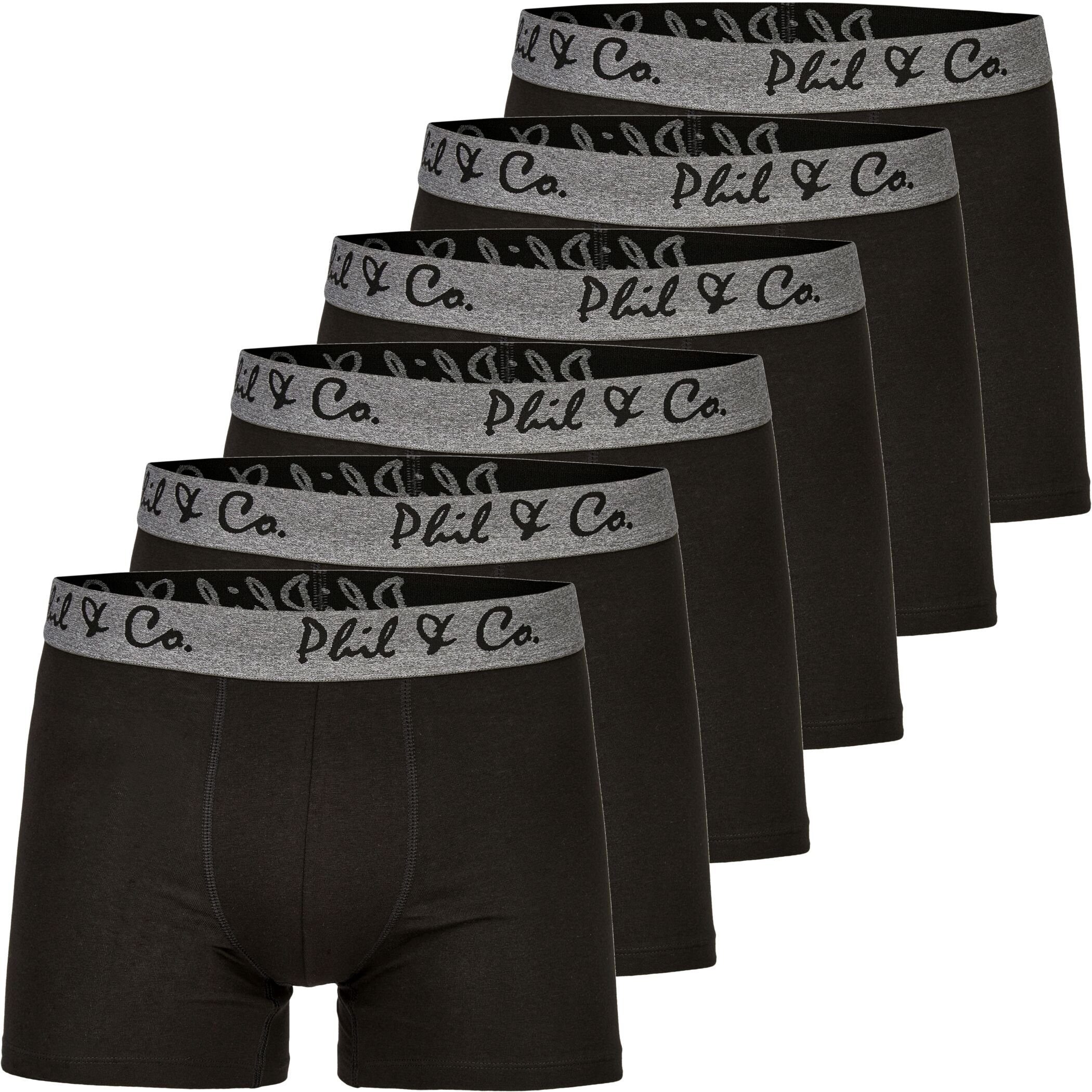 Phil & Co. Boxershorts 6er Pack Phil & Co Berlin Jersey Boxershorts Trunk Short Pant FARBWAHL (1-St) DESIGN 01