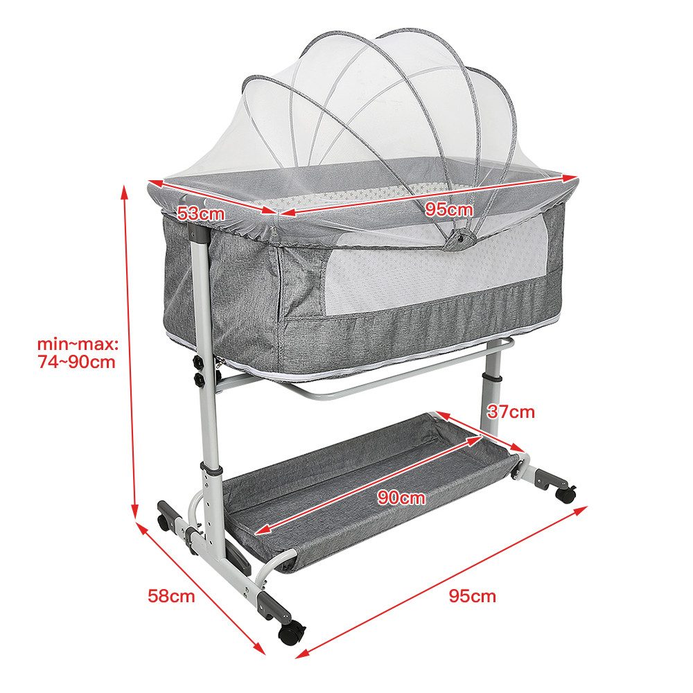 JEOBEST Beistellbett 3 in 1 Babybett, günstig online kaufen
