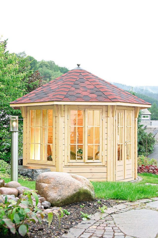 Wolff Holzpavillon »Capri 3.5«, (Set), BxT: 430×430 cm, mit Dachschindeln und Fußboden
