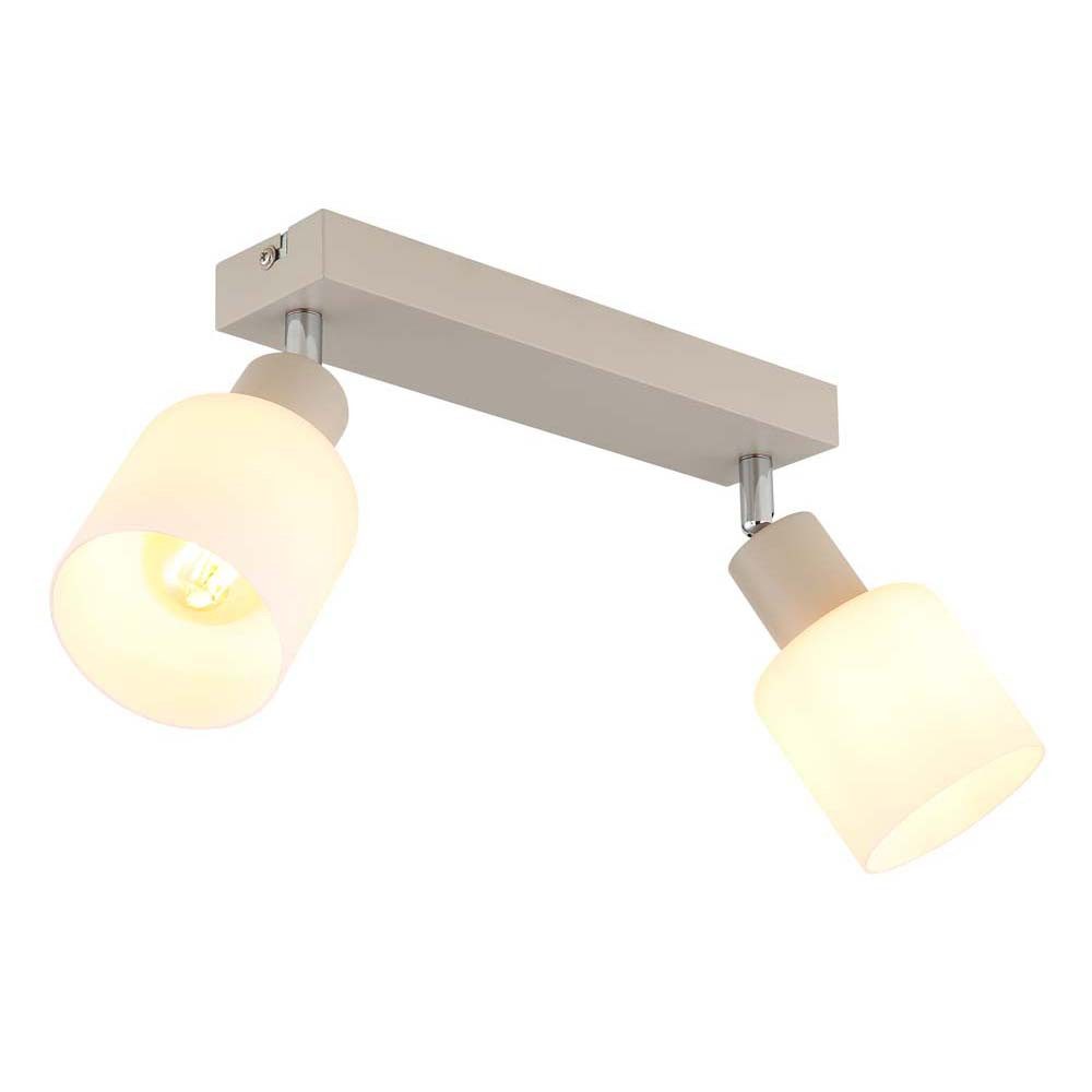 GLOBO LIGHTING Deckenspot, Leuchtmittel nicht inklusive, Strahler Deckenlampe Spotleuchte sandfarben Glas schwenkbar L 28 cm