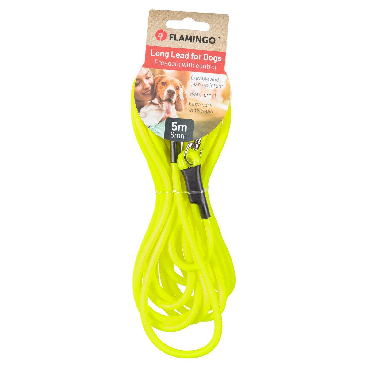 Flamingo Schleppleine Trainings- und Schleppleine Caspar Fluo gelb