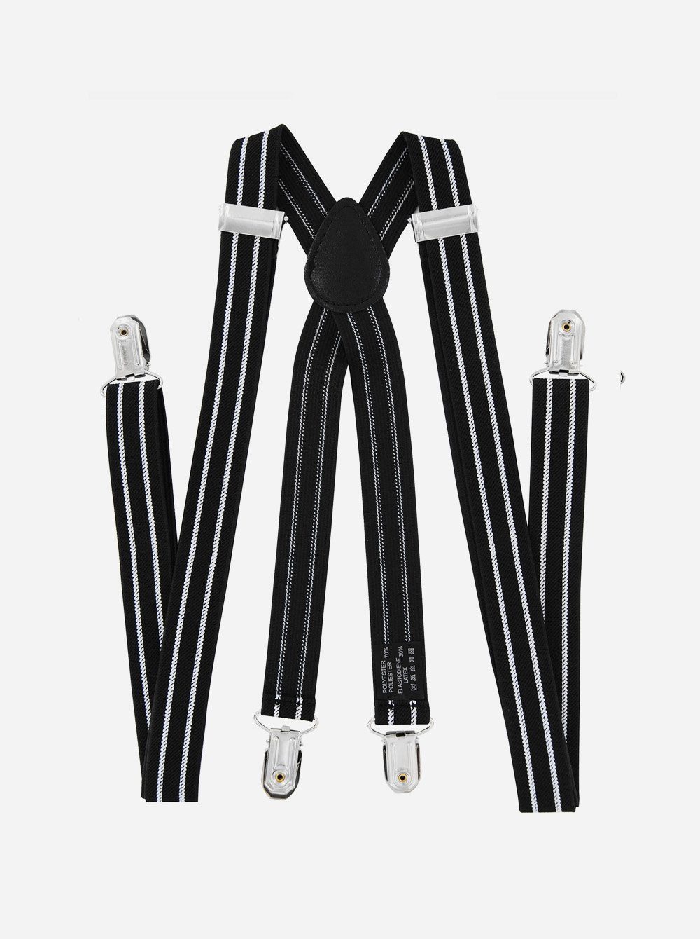 axy Hosenträger Herren Hosenträger mit Streifen 4 Stabile Clips X-Form 2,5cm Breit verstellbar und elastisch 120cm Lang