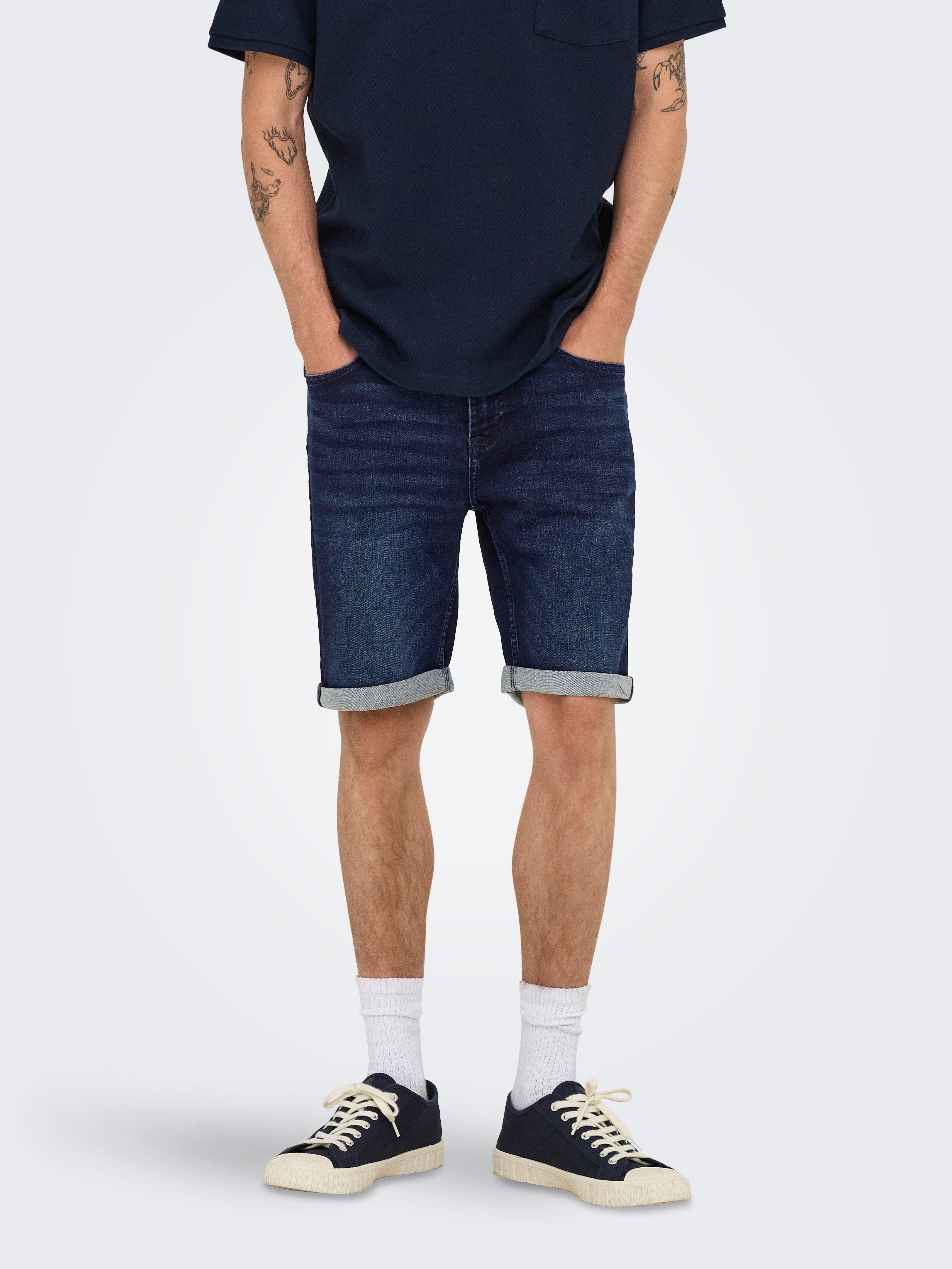 ONLY & SONS ONSPLY JOG DBD 0025 ANA DNM SHORTS NOOS Baumwollmischung, regular fit