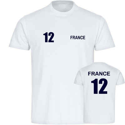 multifanshop T-Shirt Kinder France - Trikot 12 - Jungen Mädchen Shirt Fanartikel