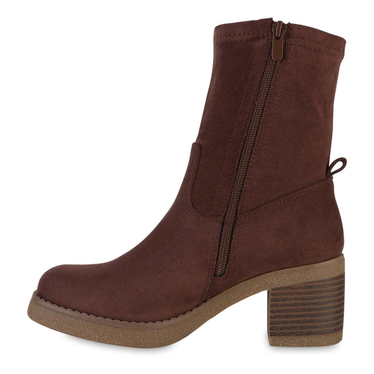 VAN HILL 841347 Stiefelette Damen Klassische Stiefeletten Holzoptikabsatz H günstig online kaufen