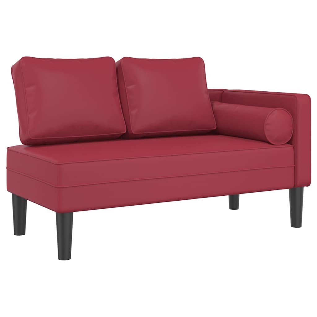 vidaXL Chaiselongue Chaiselongue mit Kissen Weinrot günstig online kaufen