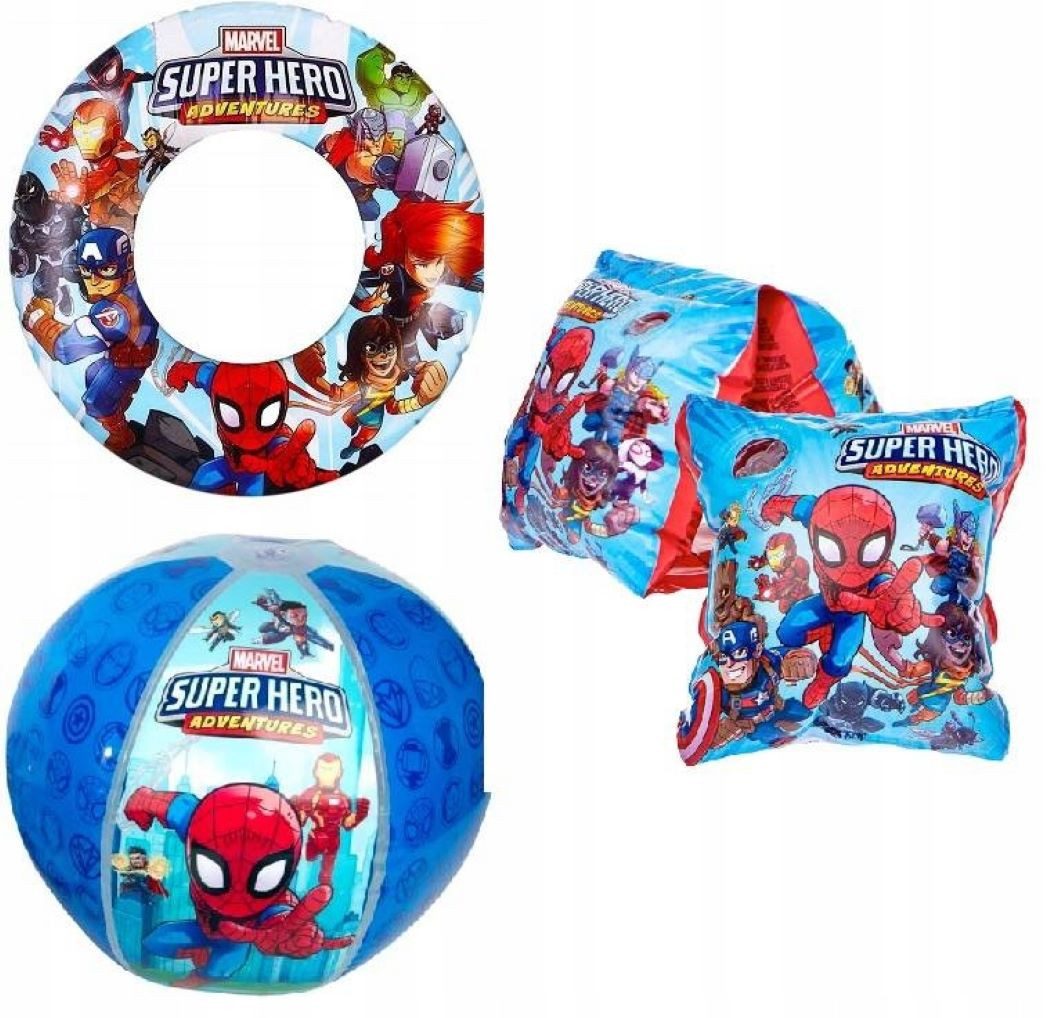 Schwimmflügel Spiderman Marvel 3-in-1 Schwimmset: Schwimmflügel, Ring, Ball