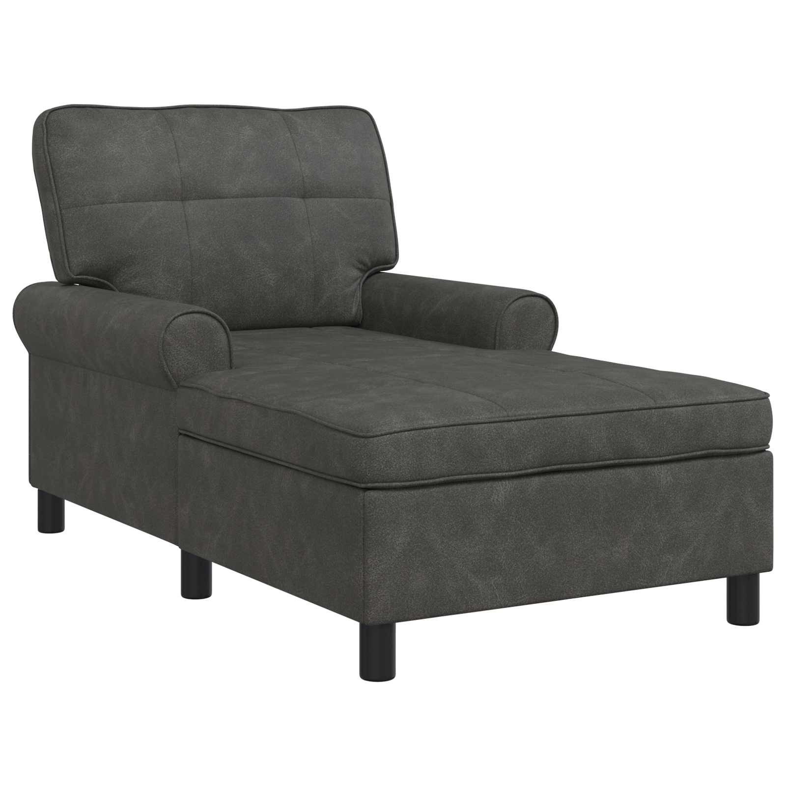 vidaXL Chaiselongue Lounge-Liege mit Kissen Schwarz 91 x 157 x 91 cm Kunstleder, 1 Teile