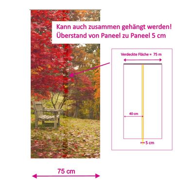 Schiebegardine Herbstlichtung Flächenvorhang 2er Set 40 cm breit - 160 cm lang, gardinen-for-life