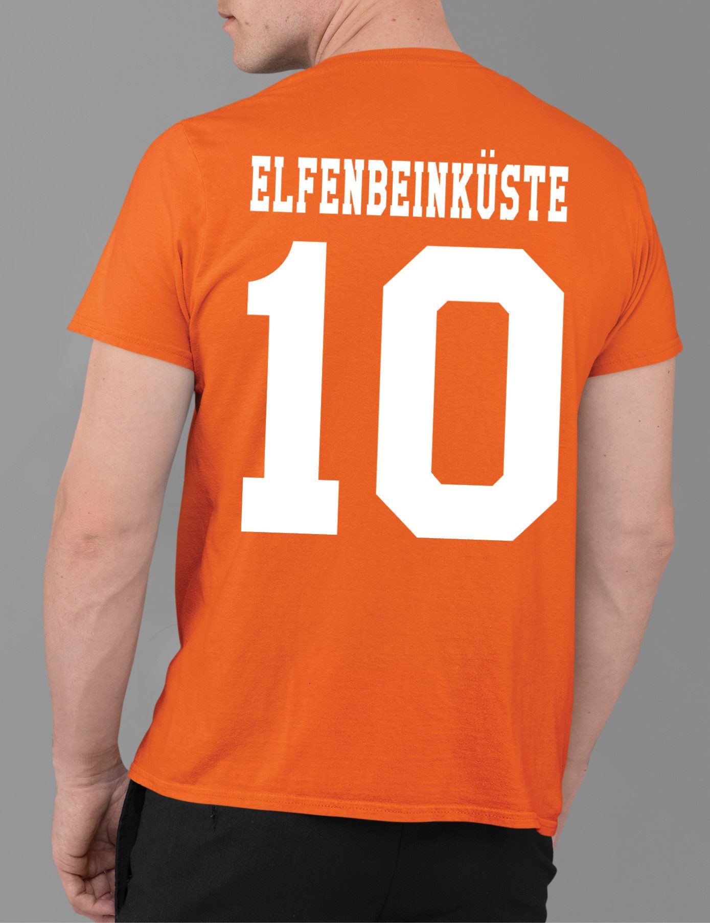 Youth Designz Print-Shirt Elfenbeinküste Herren T-Shirt im Fußball Trikot Look mit trendigem Motiv