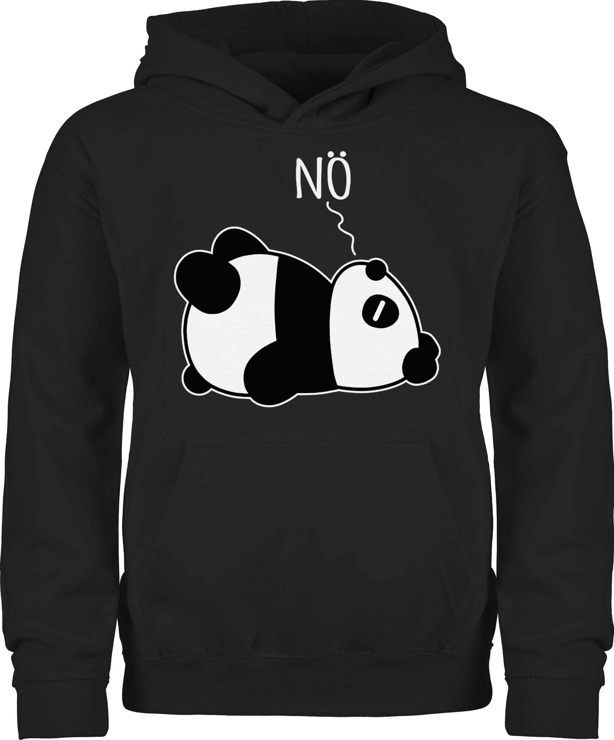 Shirtracer Hoodie Nö - Panda - weiß Statement Sprüche Kinder 2 Schwarz