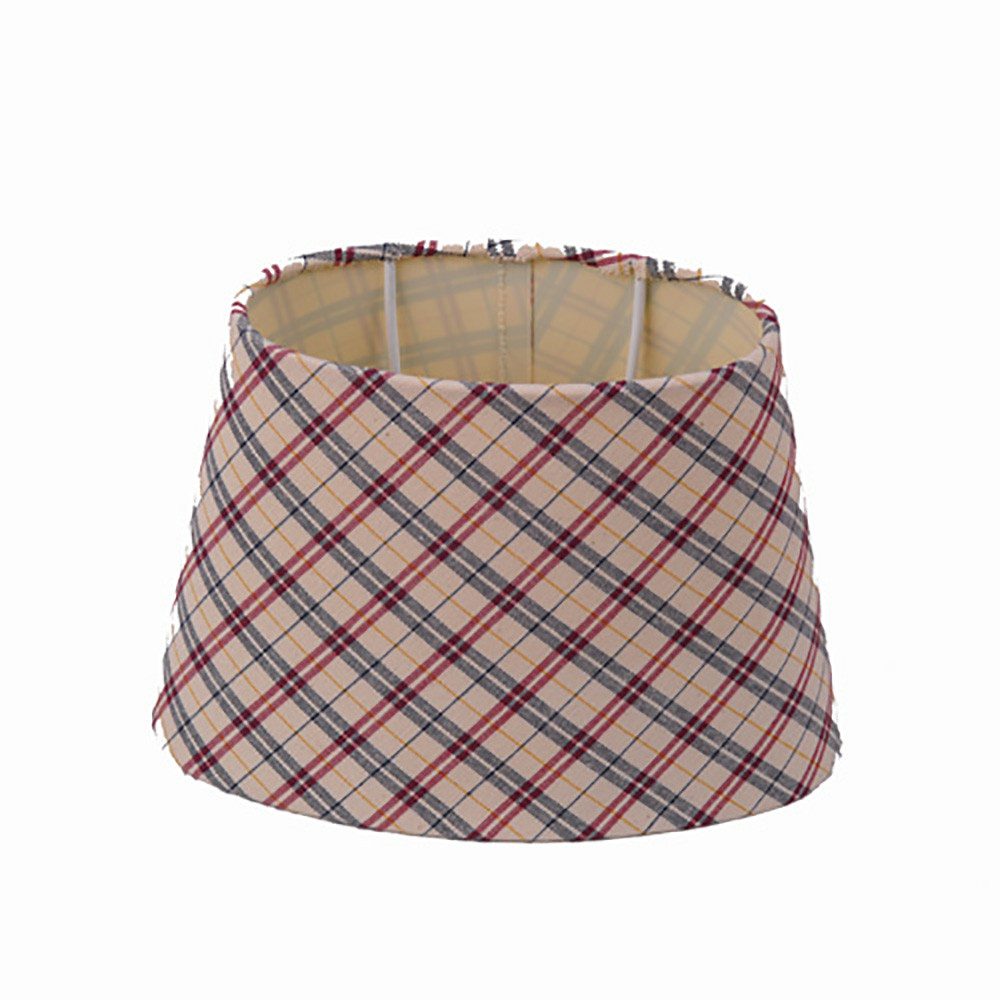 Dirk Davids Leuchten GmbH Lampenschirm Lampenschirm für Tischleuchte in Oval Oxford Kariert Rot 20-14-14cm, Exklusives Design
